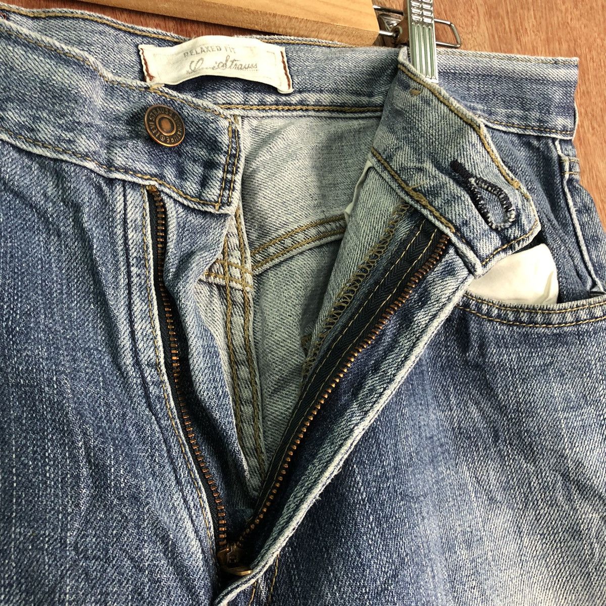 Levi's DLL Levi's Strauss Blue distressed Denim #c194 Size US 33 - 5 Thumbnail