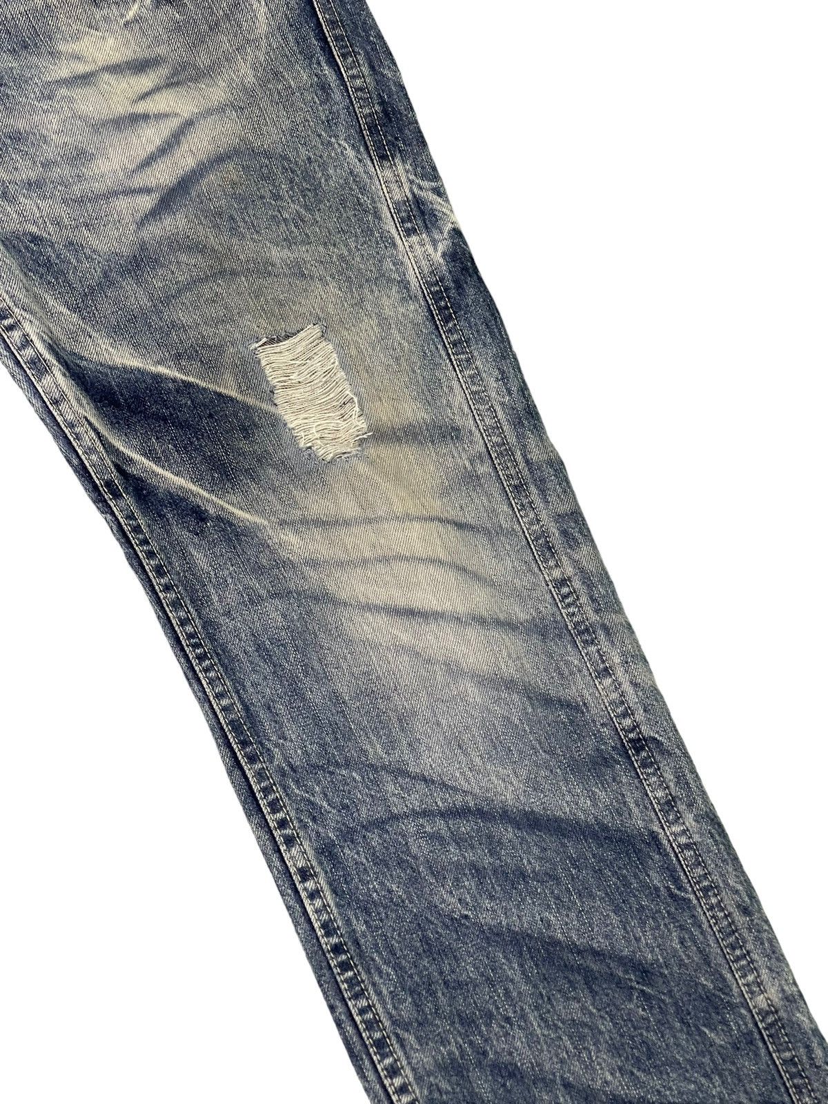 Japanese Brand Flare Jeans Blue Way Distress Denim Acid Wash Boot Cut 1🟦2 Size US 31 - 7 Thumbnail