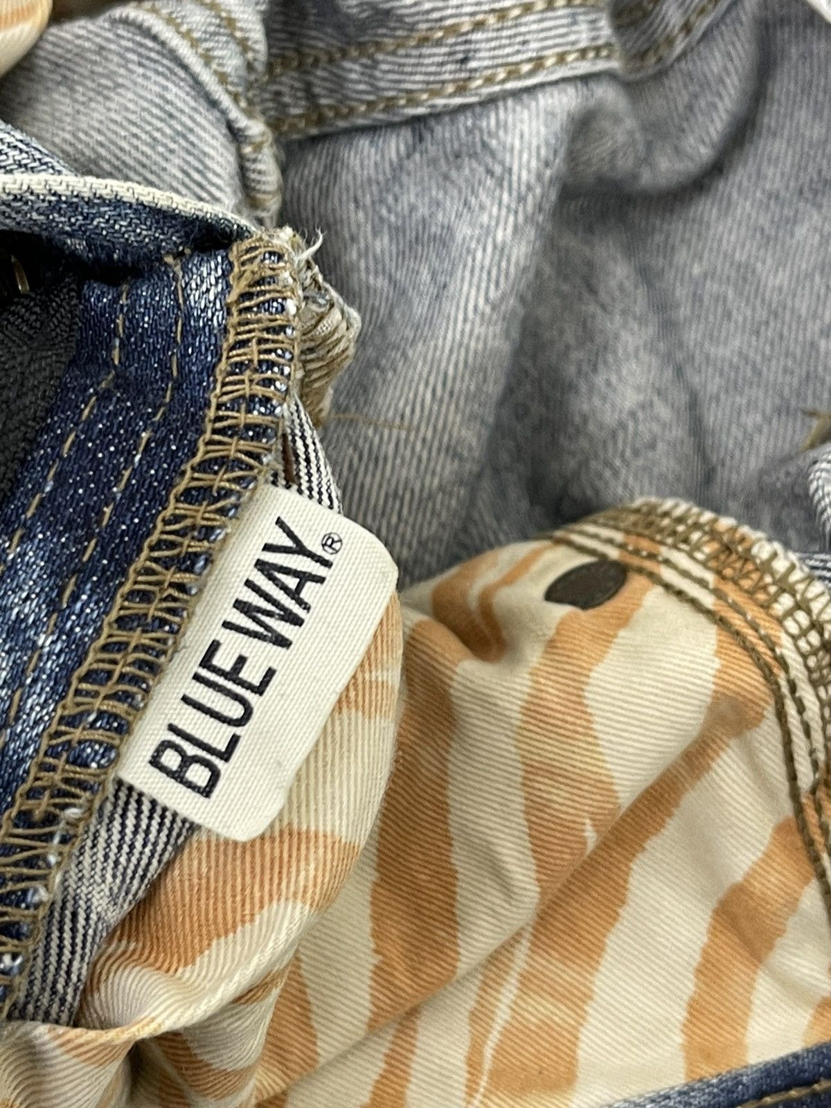 Japanese Brand Flare Jeans Blue Way Distress Denim Acid Wash Boot Cut 1🟦2 Size US 31 - 20 Thumbnail