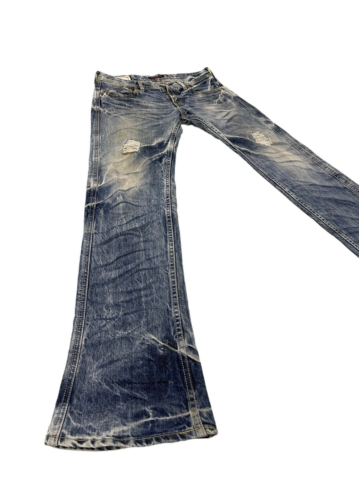 Japanese Brand Flare Jeans Et Boite Japan Acid Wash Boot Cut Denim