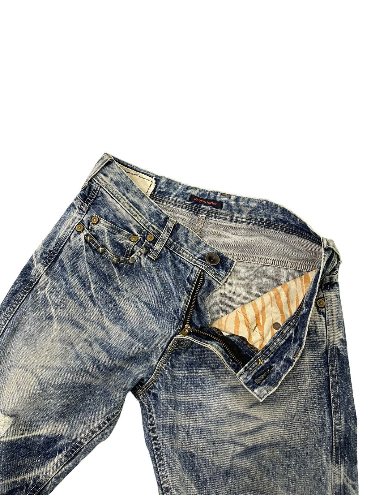 Japanese Brand Flare Jeans Blue Way Distress Denim Acid Wash Boot Cut 1🟦2 Size US 31 - 10 Thumbnail