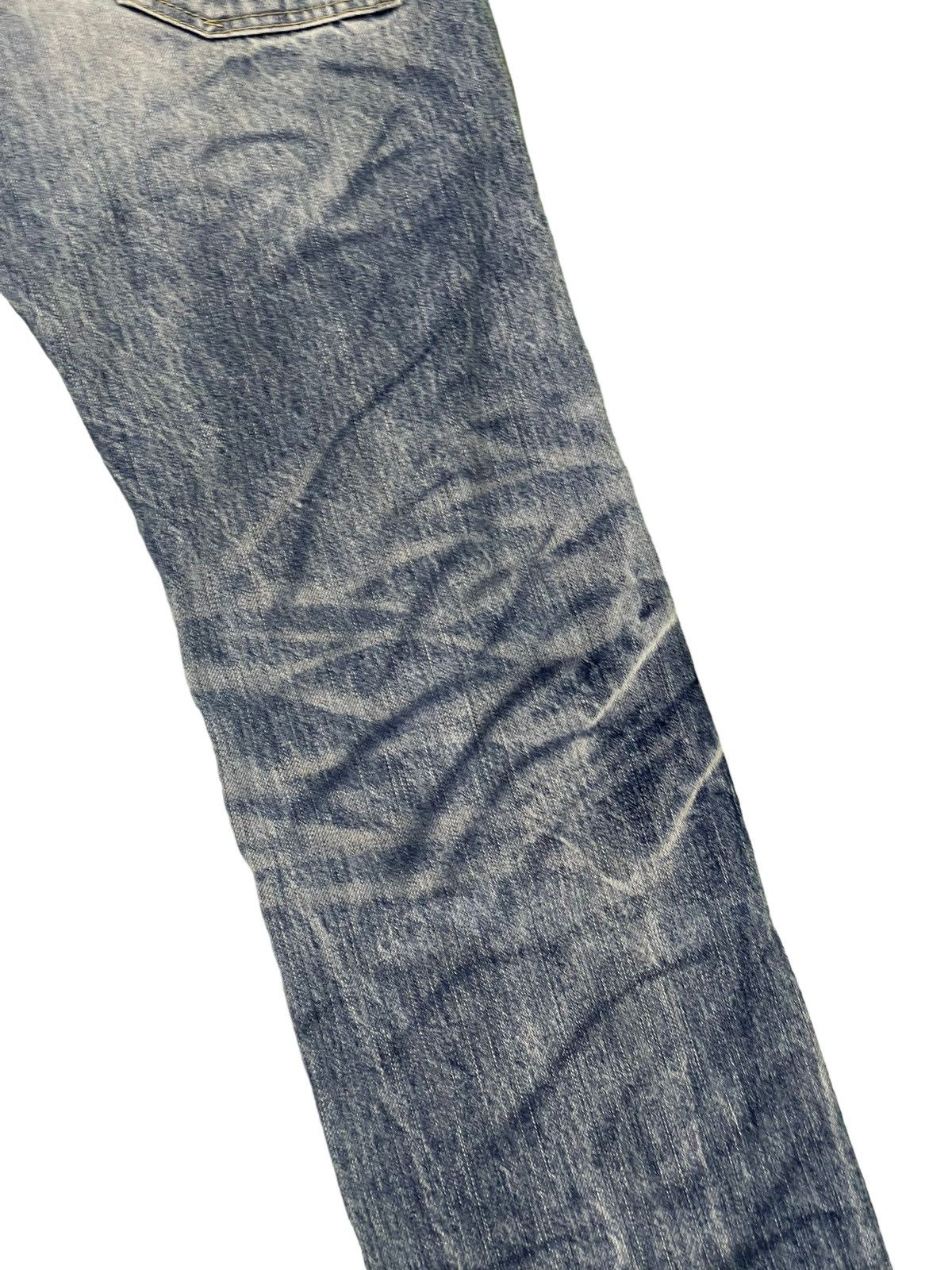Japanese Brand Flare Jeans Blue Way Distress Denim Acid Wash Boot Cut 1🟦2 Size US 31 - 17 Thumbnail