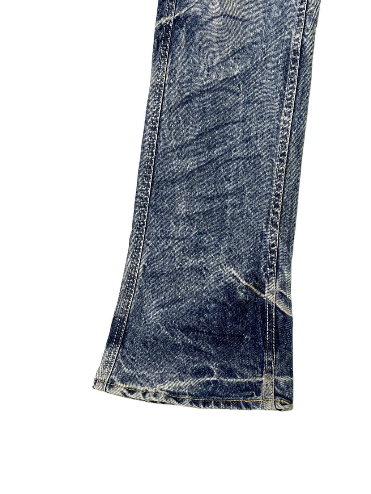 Japanese Brand Flare Jeans Blue Way Distress Denim Acid Wash Boot Cut 1🟦2 Size US 31 - 5 Thumbnail