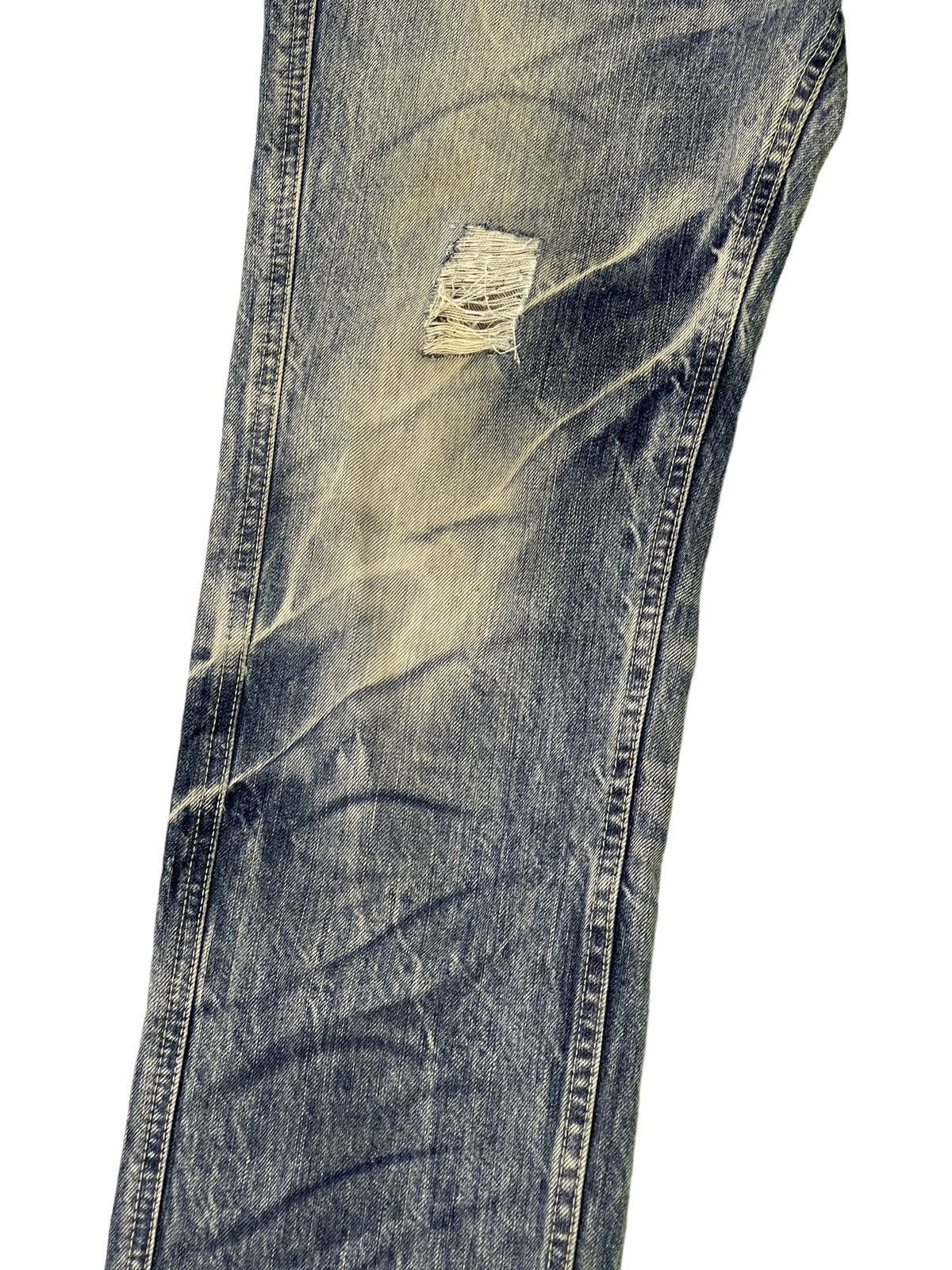 Japanese Brand Flare Jeans Blue Way Distress Denim Acid Wash Boot Cut 1🟦2 Size US 31 - 6 Thumbnail