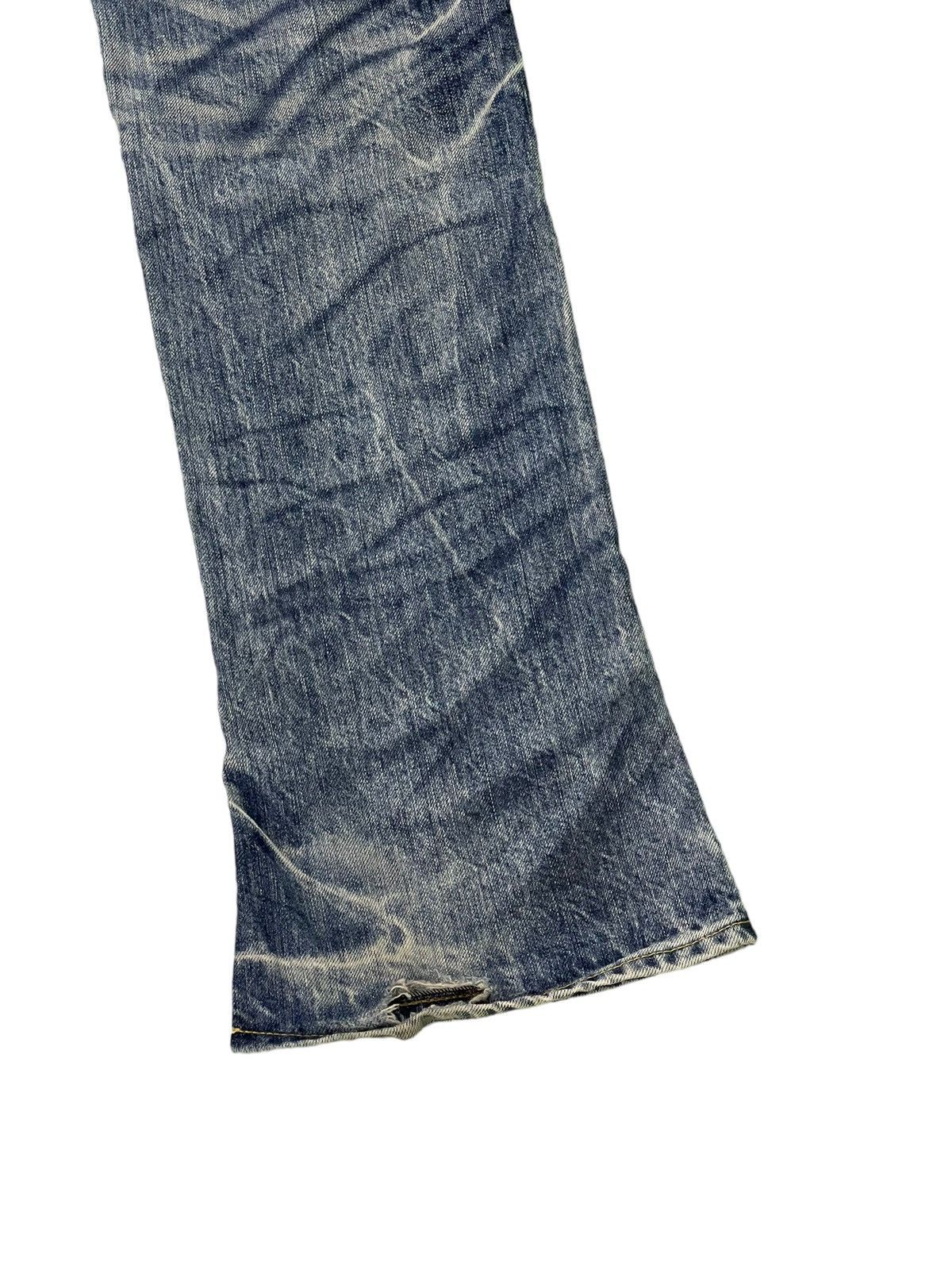 Japanese Brand Flare Jeans Blue Way Distress Denim Acid Wash Boot Cut 1🟦2 Size US 31 - 14 Thumbnail
