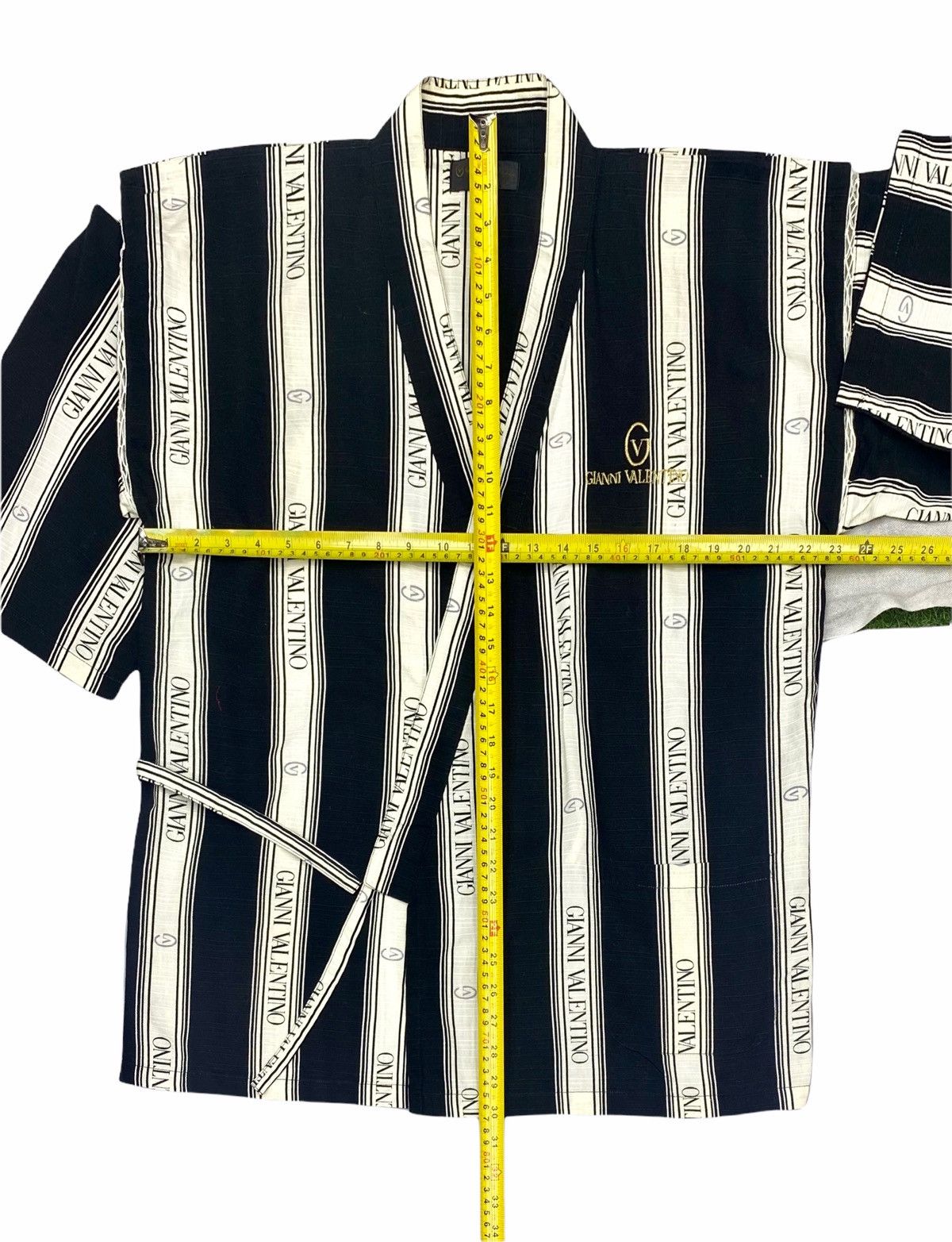 Gianni Valentino × Valentino VINTAGE KIMONO JAPANESE FULL PRINT WITH FULL SPELLOUT Size US L / EU 52-54 / 3 - 15 Thumbnail