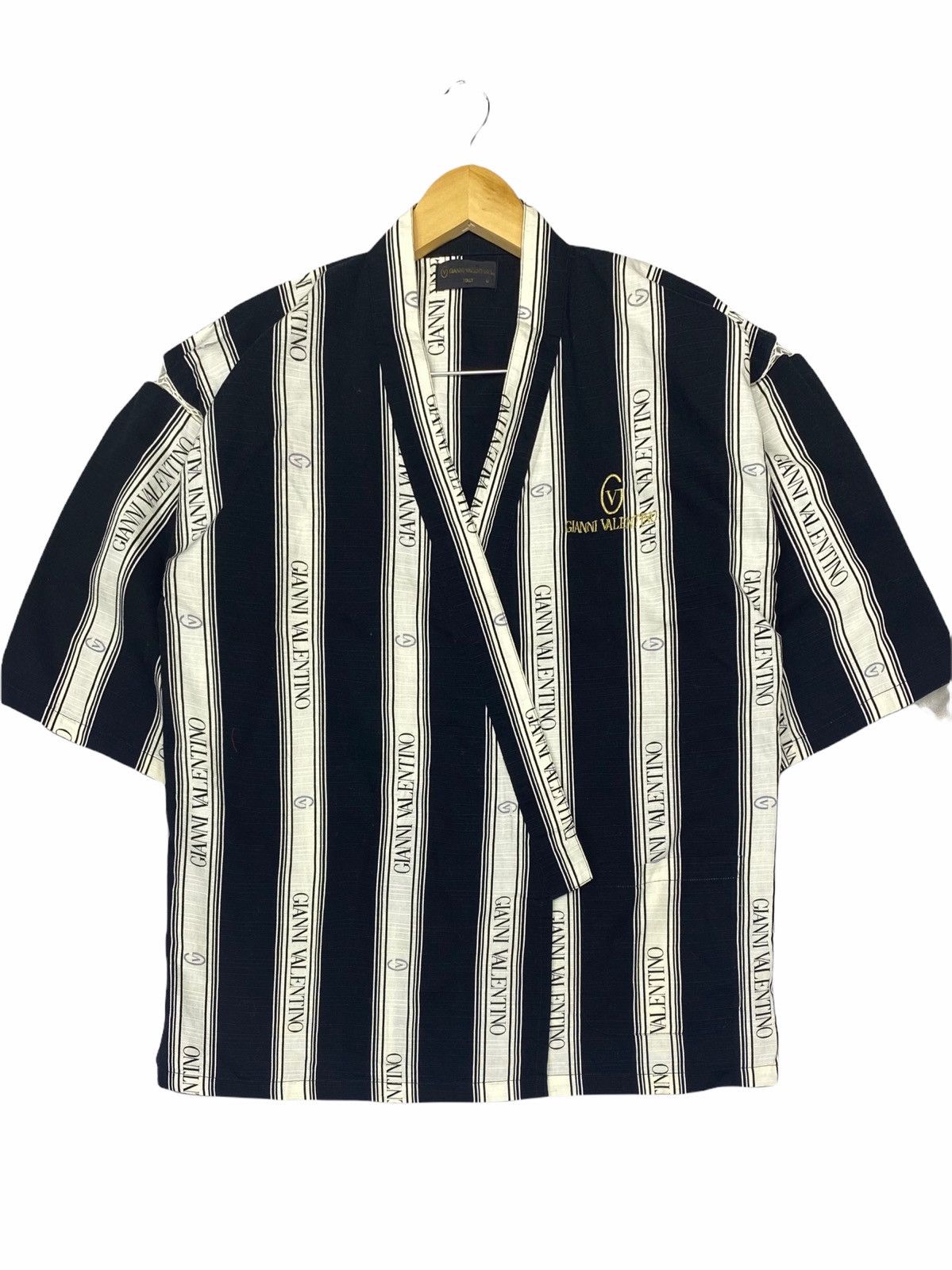 Gianni Valentino × Valentino VINTAGE KIMONO JAPANESE FULL PRINT WITH FULL SPELLOUT Size US L / EU 52-54 / 3 - 1 Thumbnail