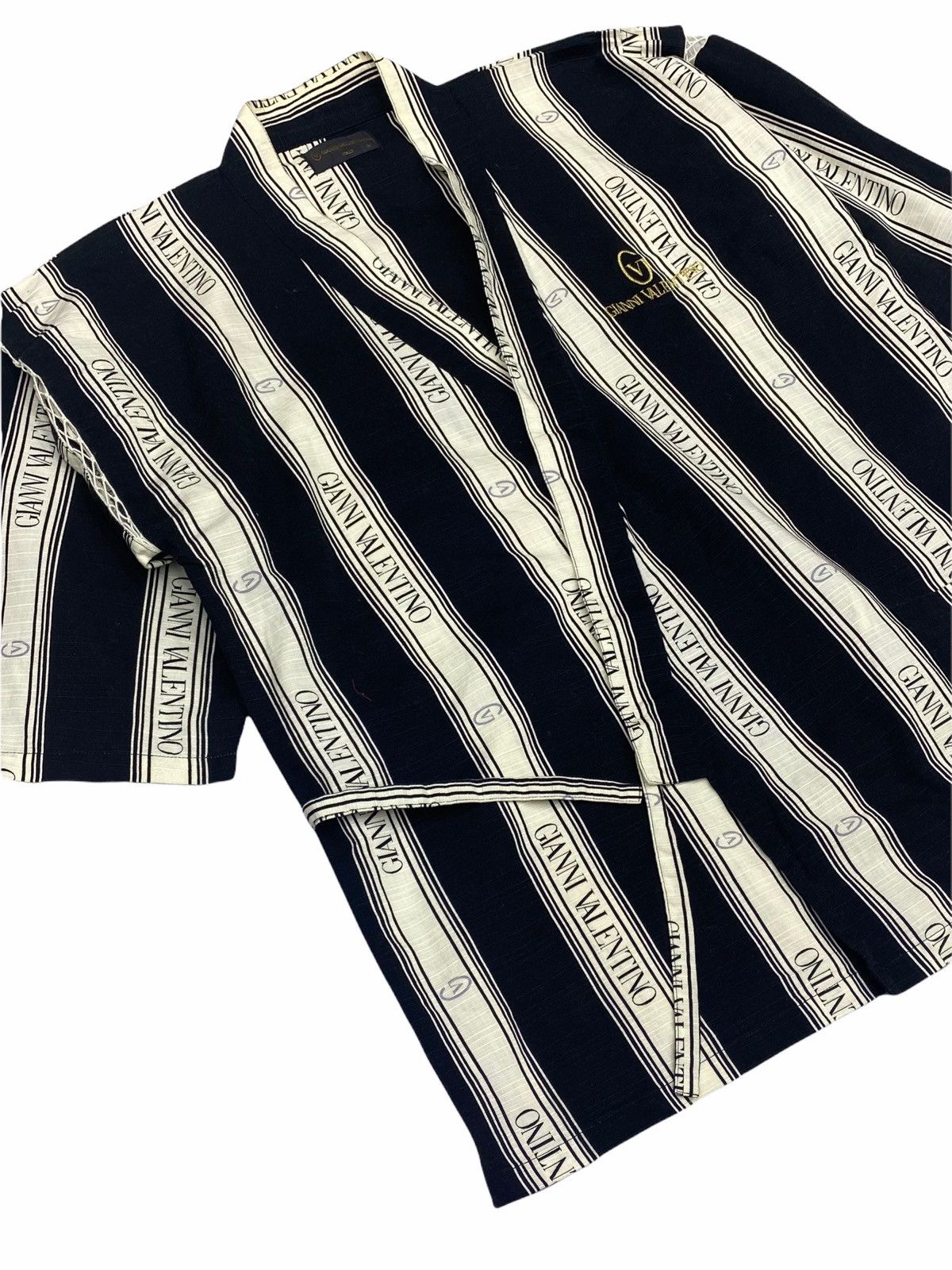 Gianni Valentino × Valentino VINTAGE KIMONO JAPANESE FULL PRINT WITH FULL SPELLOUT Size US L / EU 52-54 / 3 - 6 Thumbnail