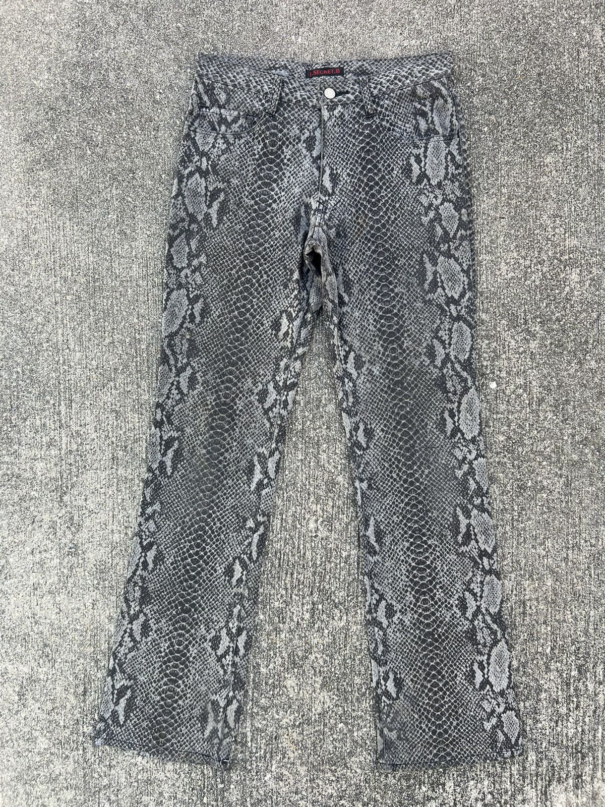 Vintage Vintage J. Secret. B Japan Snake Scales Stretch Flare Pant Size US 30 / EU 46 - 1 Thumbnail