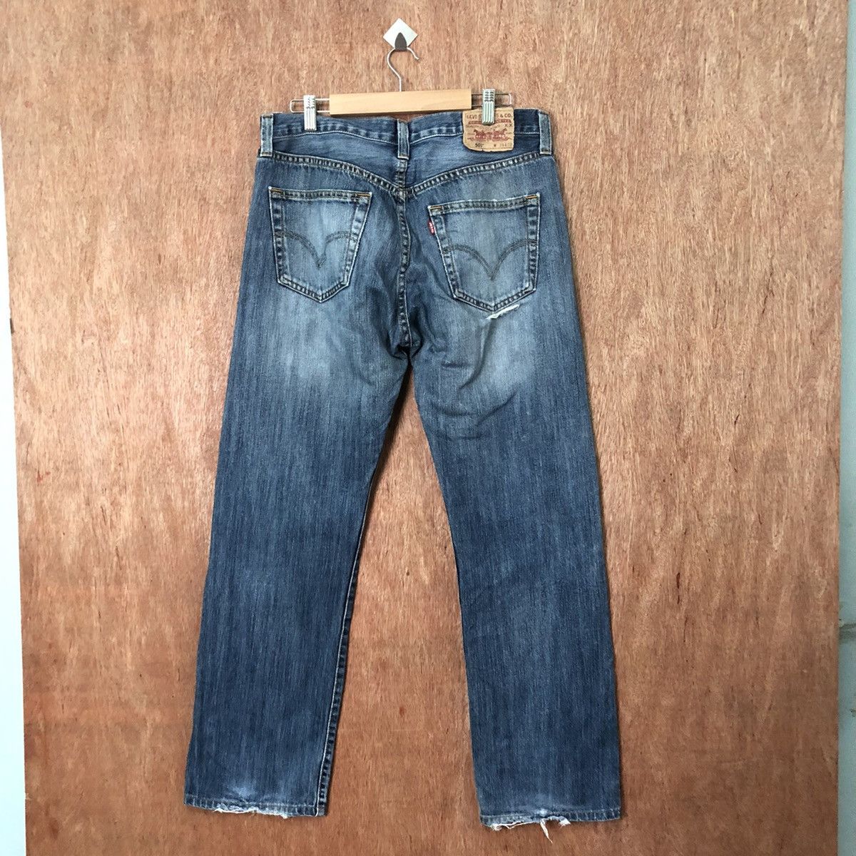Levi's Levis 501 Blue distressed Denim jeans pants #6379 Size US 32 / EU 48 - 7 Thumbnail