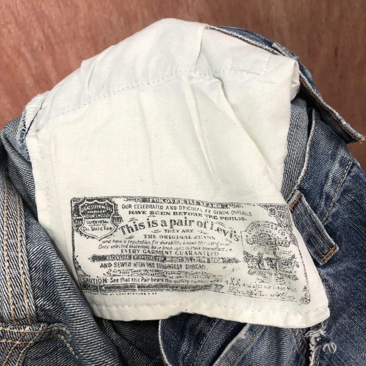 Levi's Levis 501 Blue distressed Denim jeans pants #6379 Size US 32 / EU 48 - 14 Thumbnail