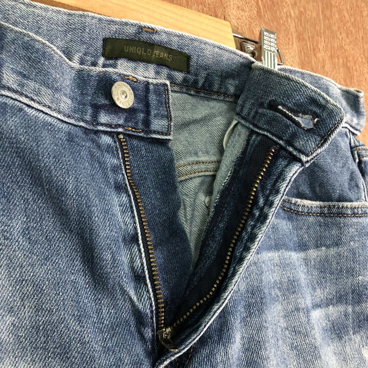 Japanese Brand DLL Uniqlo Distressed Blue Denim jeans Pants #c150 Size US 34 / EU 50 - 8 Thumbnail