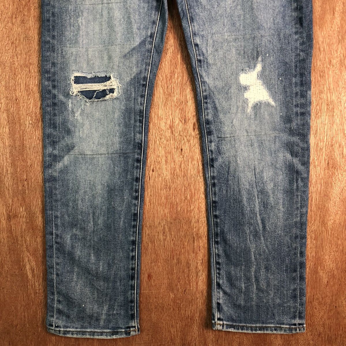 Japanese Brand DLL Uniqlo Distressed Blue Denim jeans Pants #c150 Size US 34 / EU 50 - 3 Thumbnail