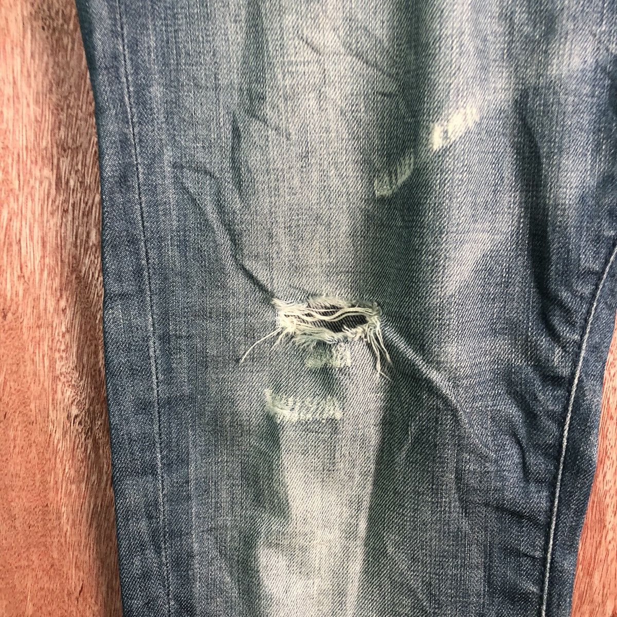Vintage DLL Japan UJ blue distressed Denim Pants #c159 Size US 32 / EU 48 - 6 Thumbnail