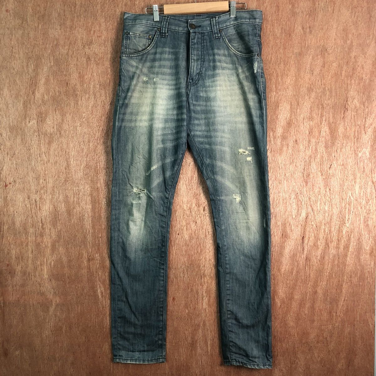 Vintage DLL Japan UJ blue distressed Denim Pants #c159 Size US 32 / EU 48 - 1 Thumbnail