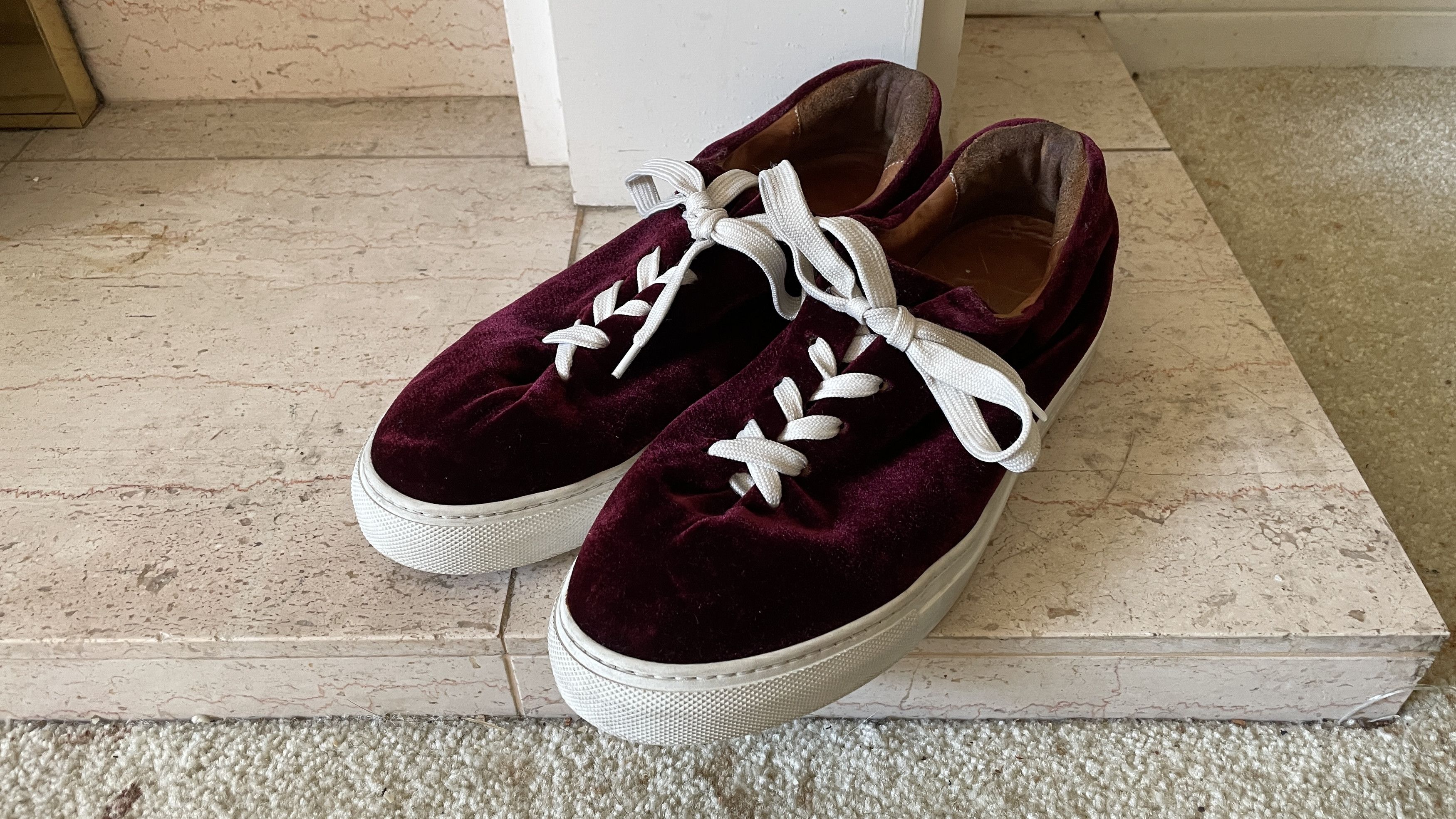 Solovair Soloviere Herve en Ville Red Velvet Shoes 41 Size US 8 / IT 38 - 1 Thumbnail
