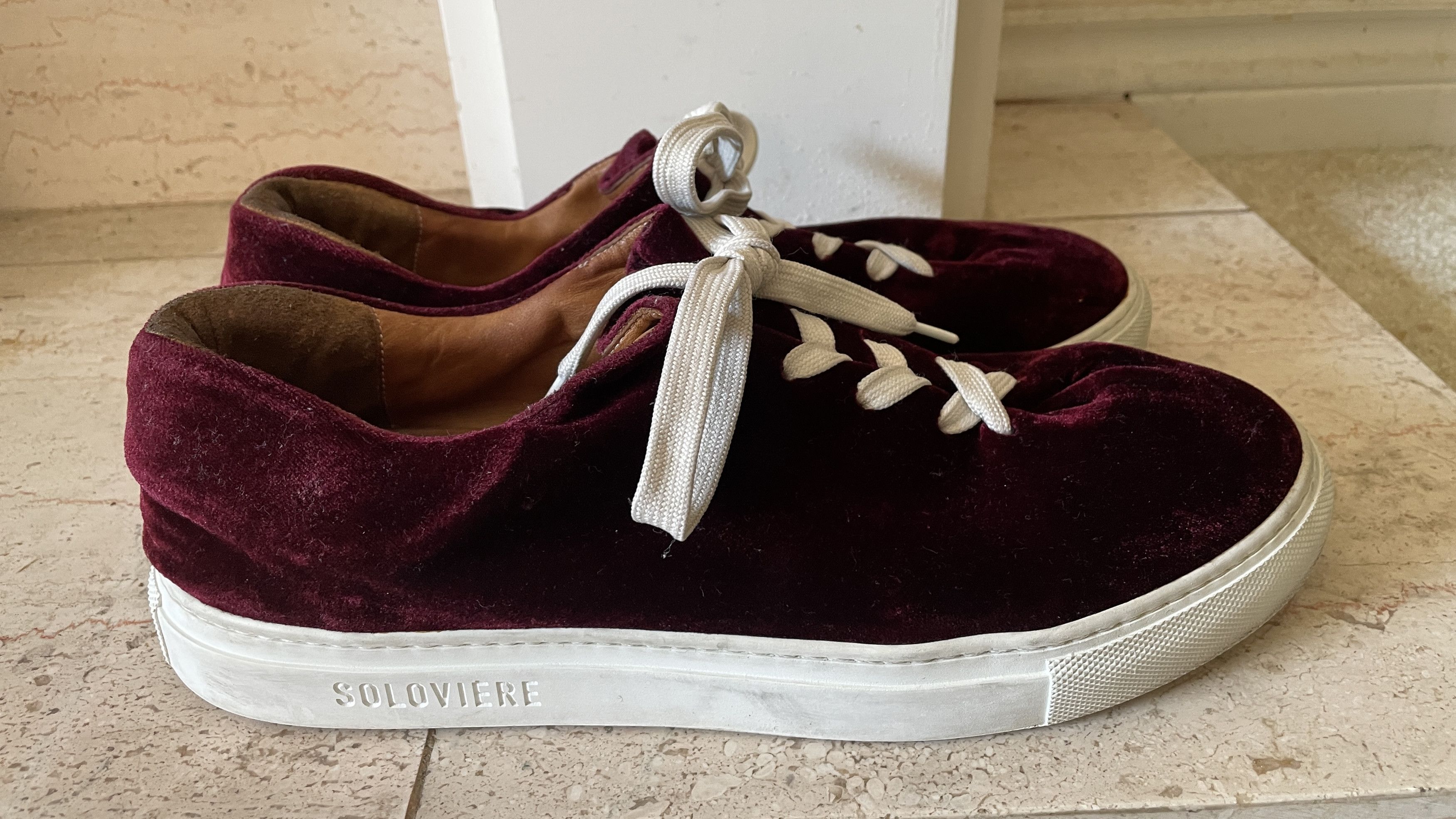 Solovair Soloviere Herve en Ville Red Velvet Shoes 41 Size US 8 / IT 38 - 10 Thumbnail