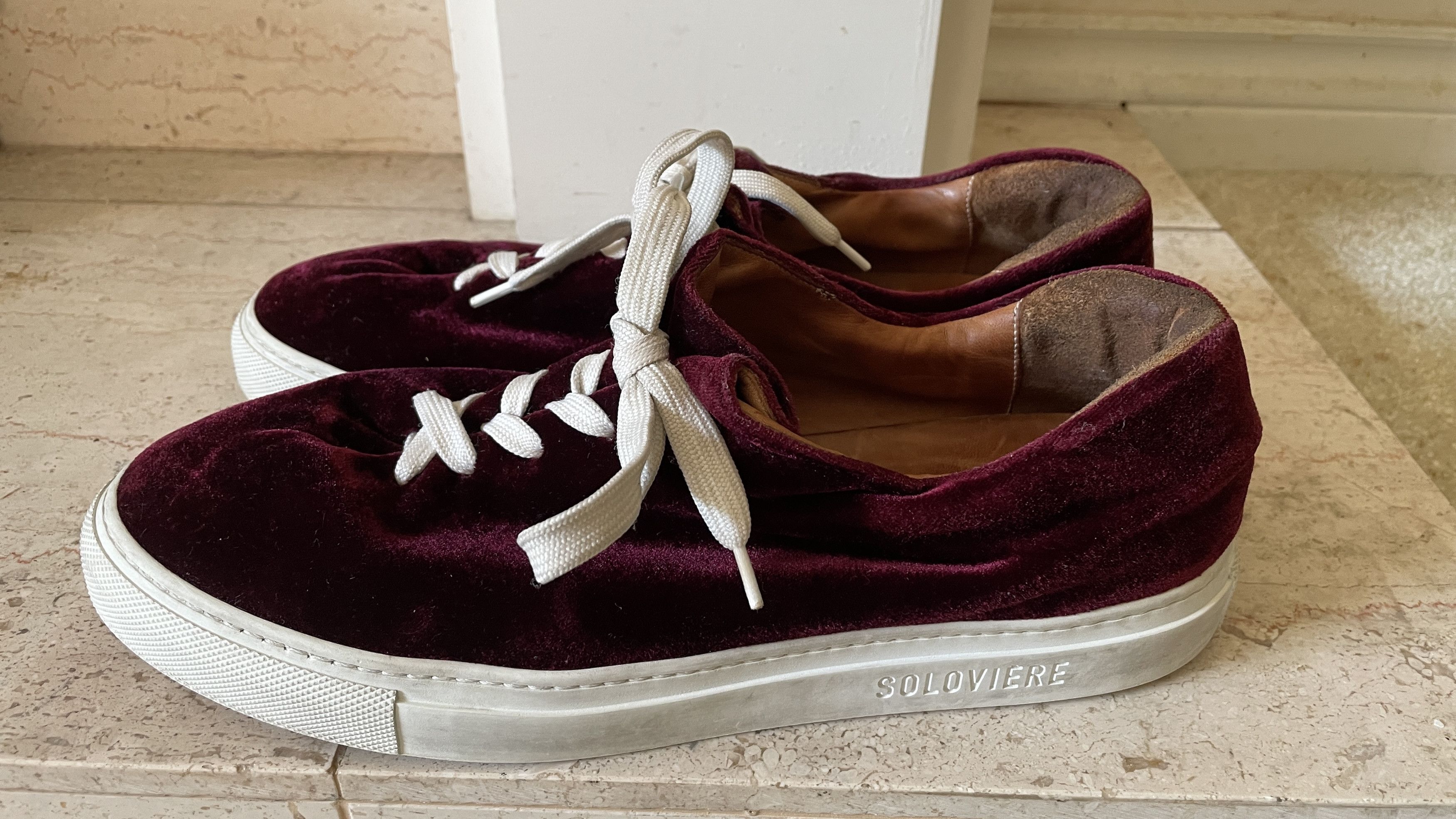 Solovair Soloviere Herve en Ville Red Velvet Shoes 41 Size US 8 / IT 38 - 5 Thumbnail