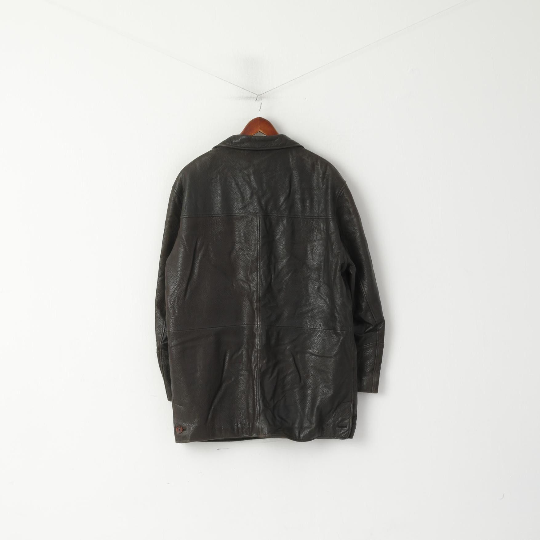 Vintage Atwardson Finest Men 50 XXL Jacket Dark Brown Leather 4913 Size US XXL / EU 58 / 5 - 8 Thumbnail