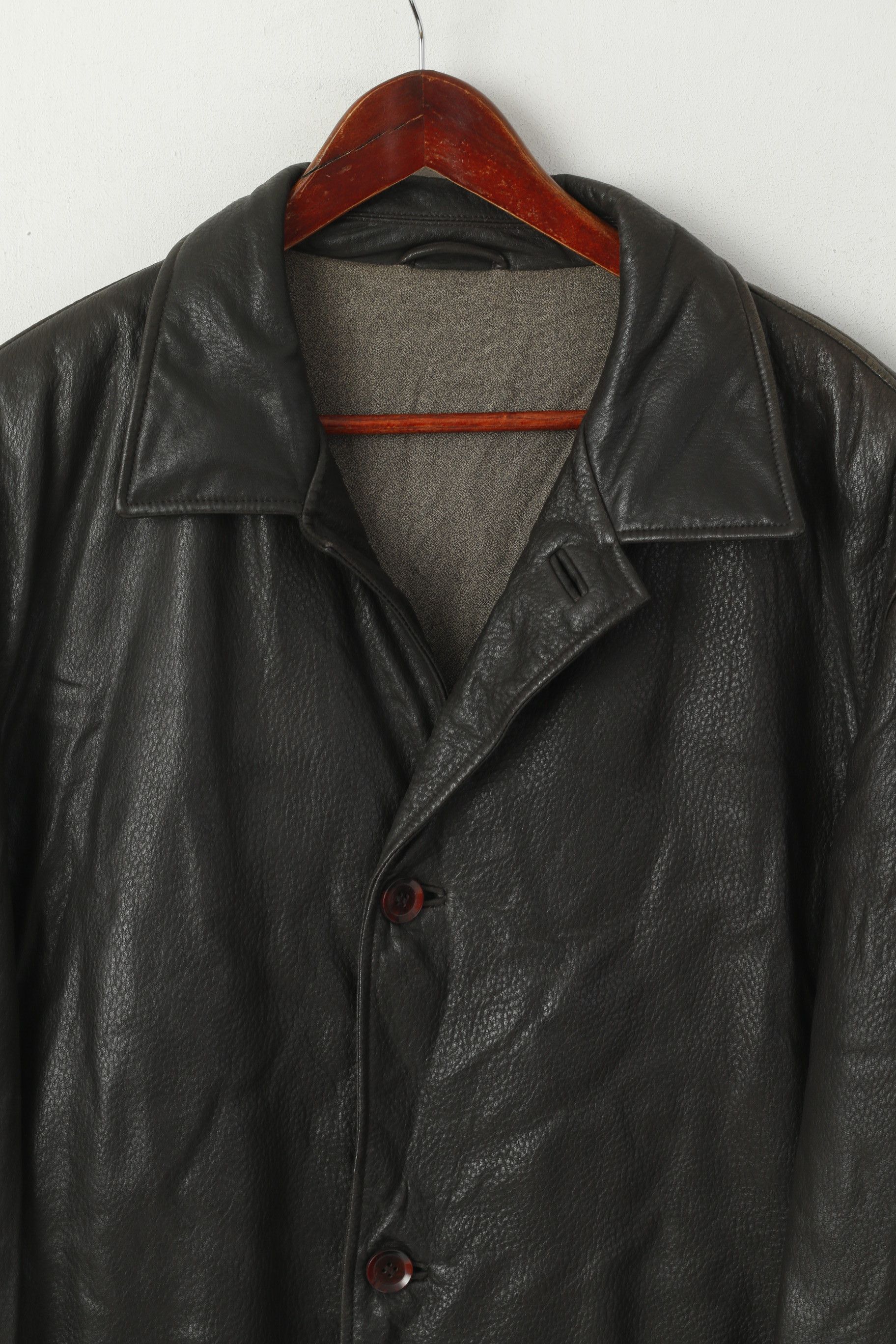 Vintage Atwardson Finest Men 50 XXL Jacket Dark Brown Leather 4913 Size US XXL / EU 58 / 5 - 3 Thumbnail