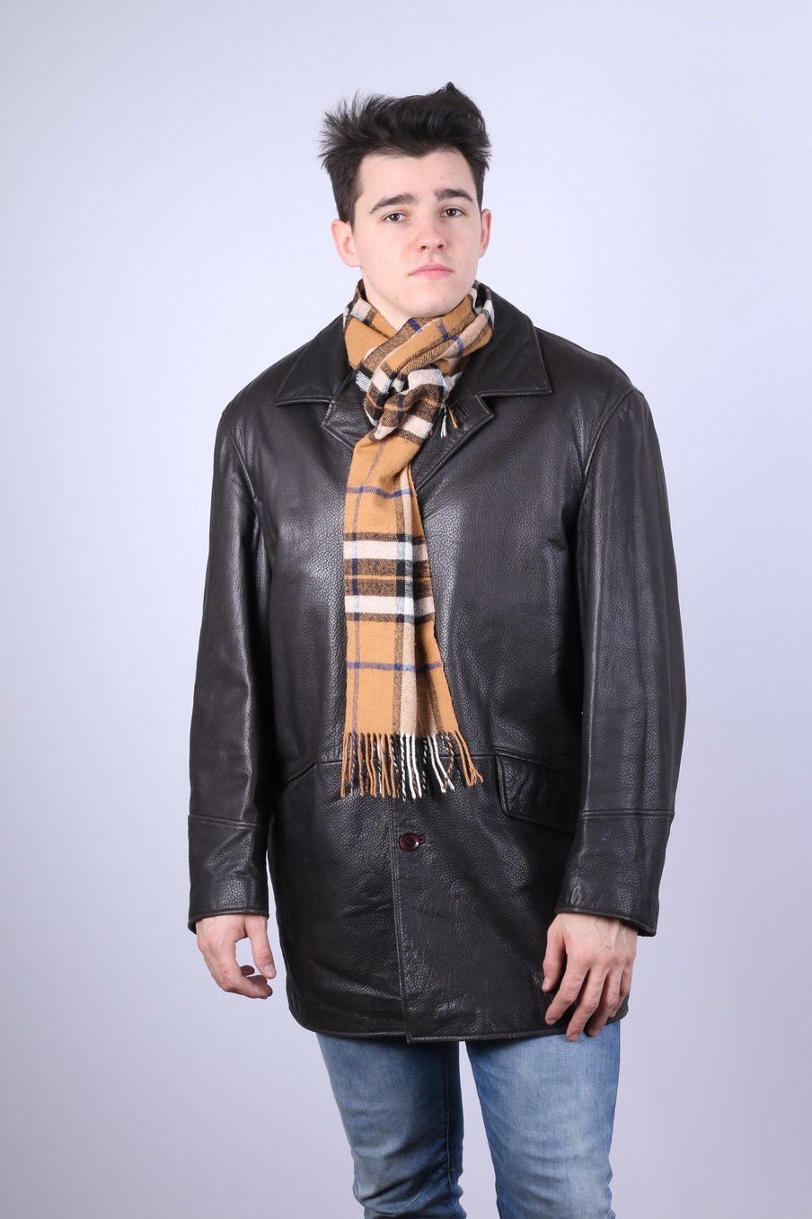 Vintage Atwardson Finest Men 50 XXL Jacket Dark Brown Leather 4913 Size US XXL / EU 58 / 5 - 2 Thumbnail