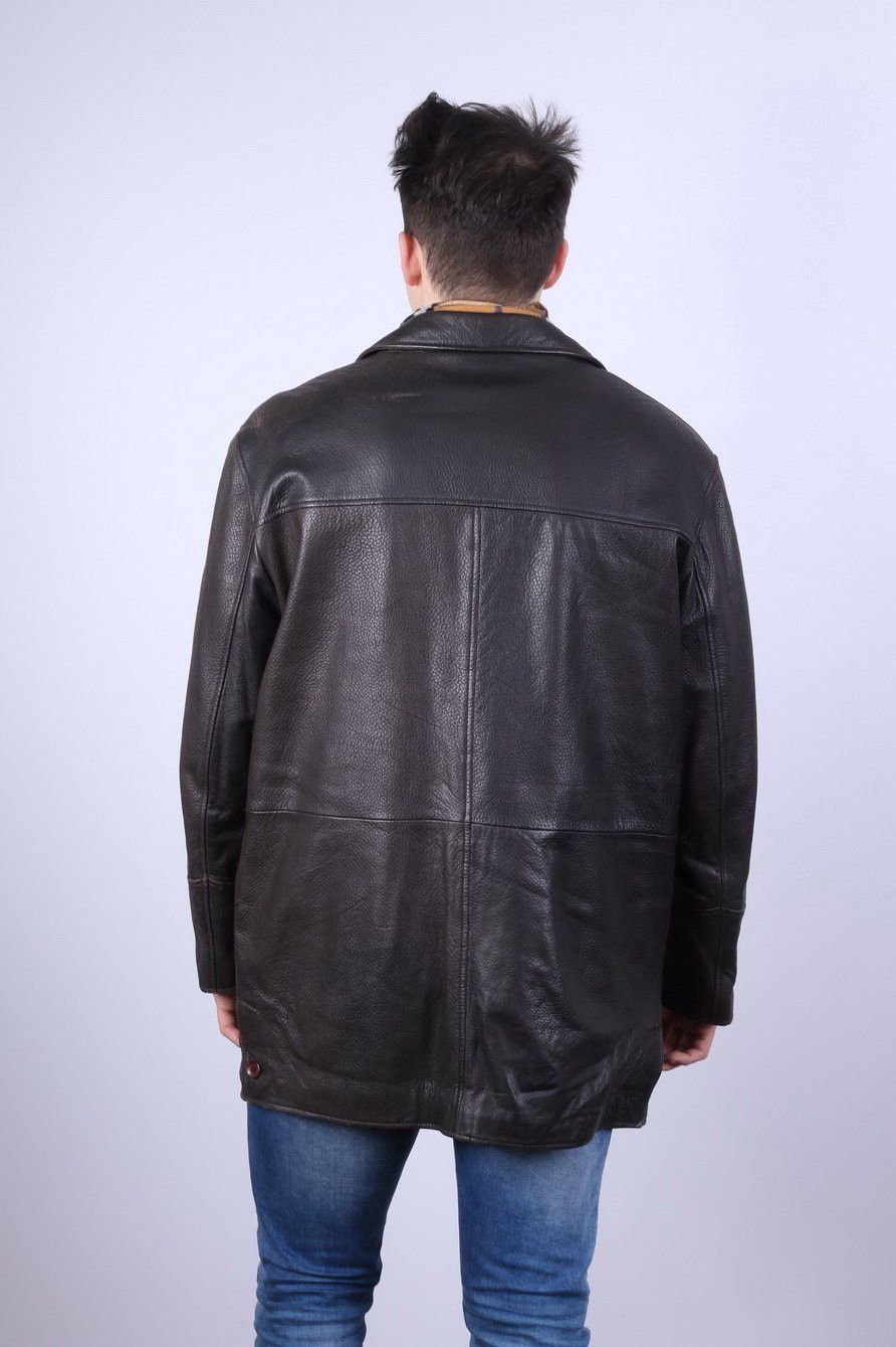 Vintage Atwardson Finest Men 50 XXL Jacket Dark Brown Leather 4913 Size US XXL / EU 58 / 5 - 10 Thumbnail