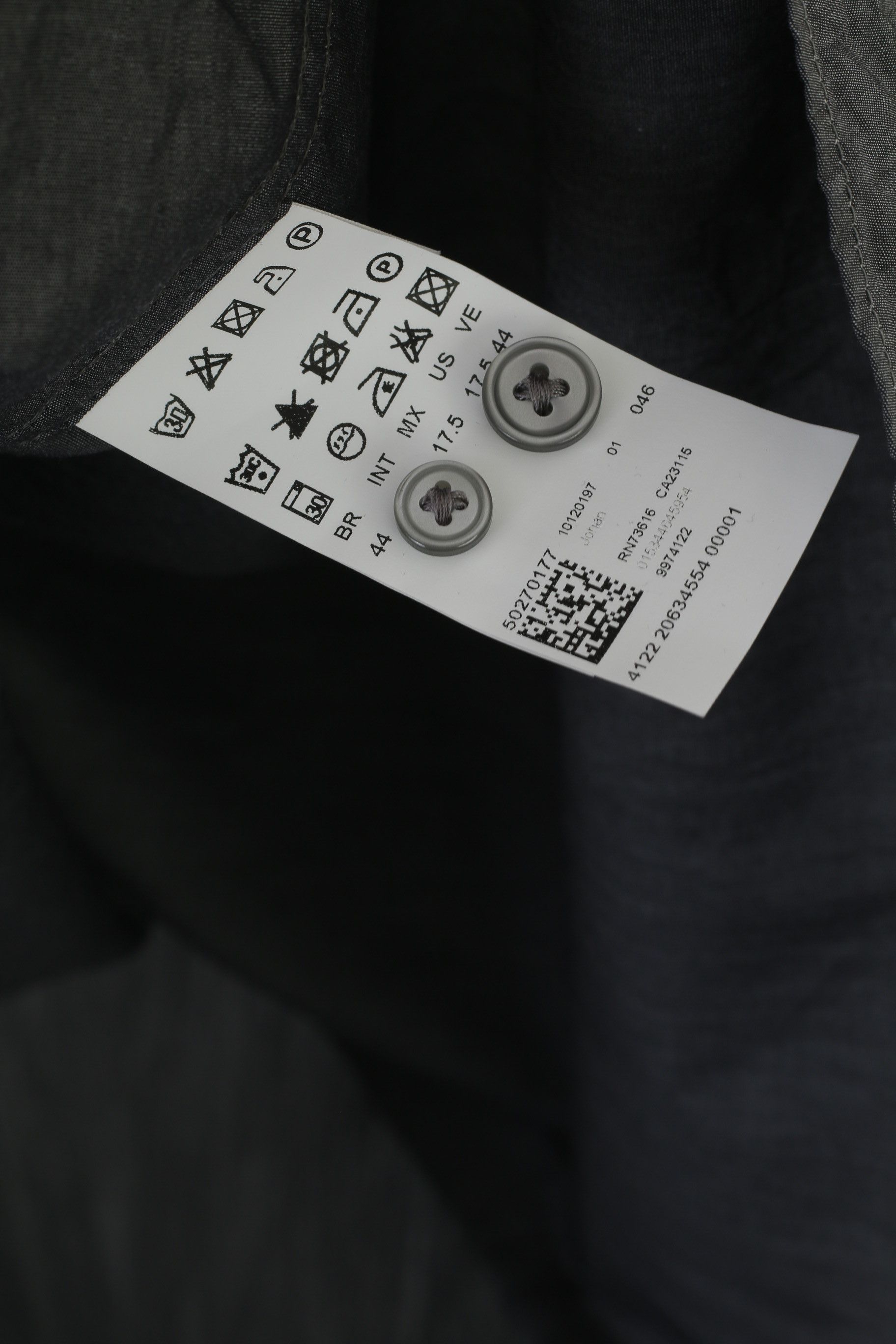 Hugo Boss Hugo Boss Men 44 17.5 L Casual Shirt Gray Cotton 5371 Size US L / EU 52-54 / 3 - 6 Thumbnail