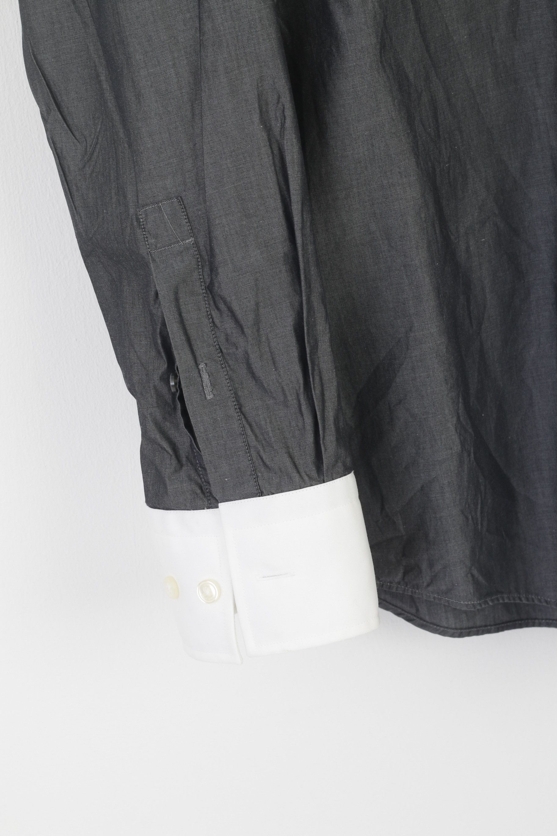Hugo Boss Hugo Boss Men 44 17.5 L Casual Shirt Gray Cotton 5371 Size US L / EU 52-54 / 3 - 4 Thumbnail
