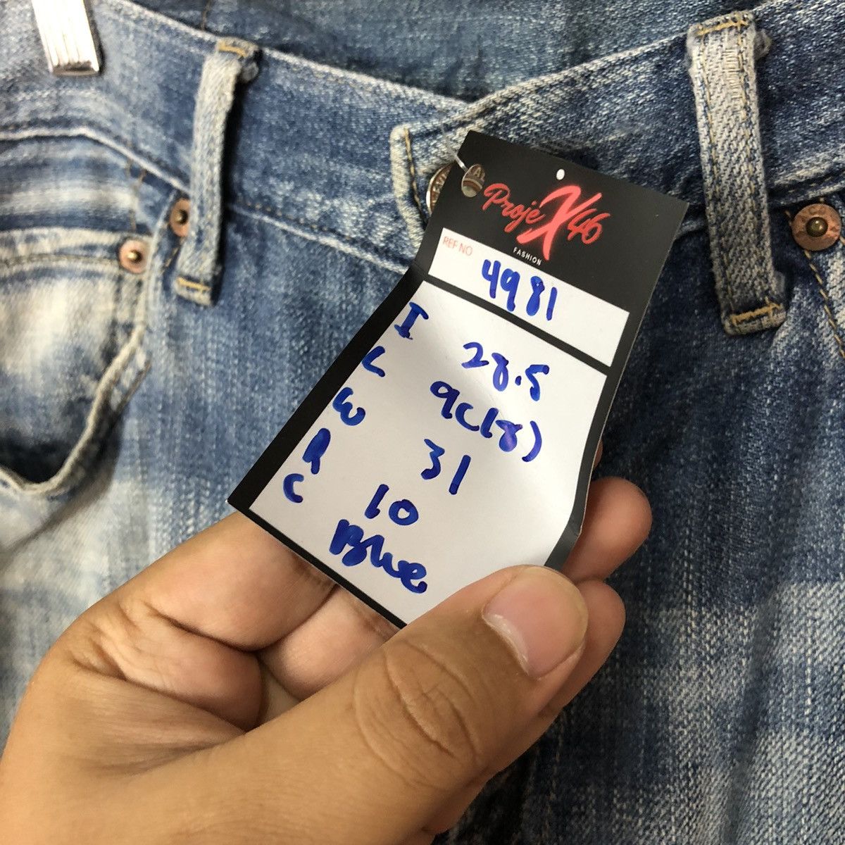 Levi's Levis Blue distressed Denim pants #4981 Size US 31 - 8 Thumbnail
