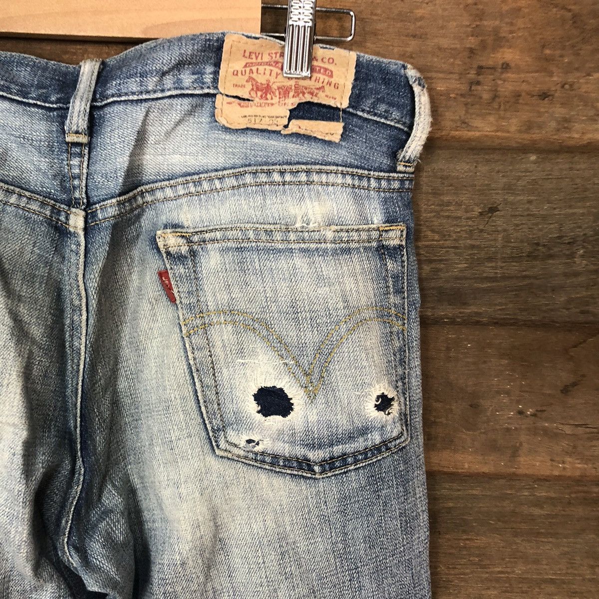 Levi's Levis Blue distressed Denim pants #4981 Size US 31 - 13 Thumbnail