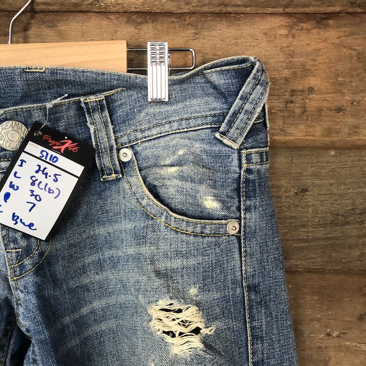 Hypebeast DL Hpim Pink vintage ripped Distressed Denim Pants #5110 Size 30" / US 8 / IT 44 - 5 Thumbnail