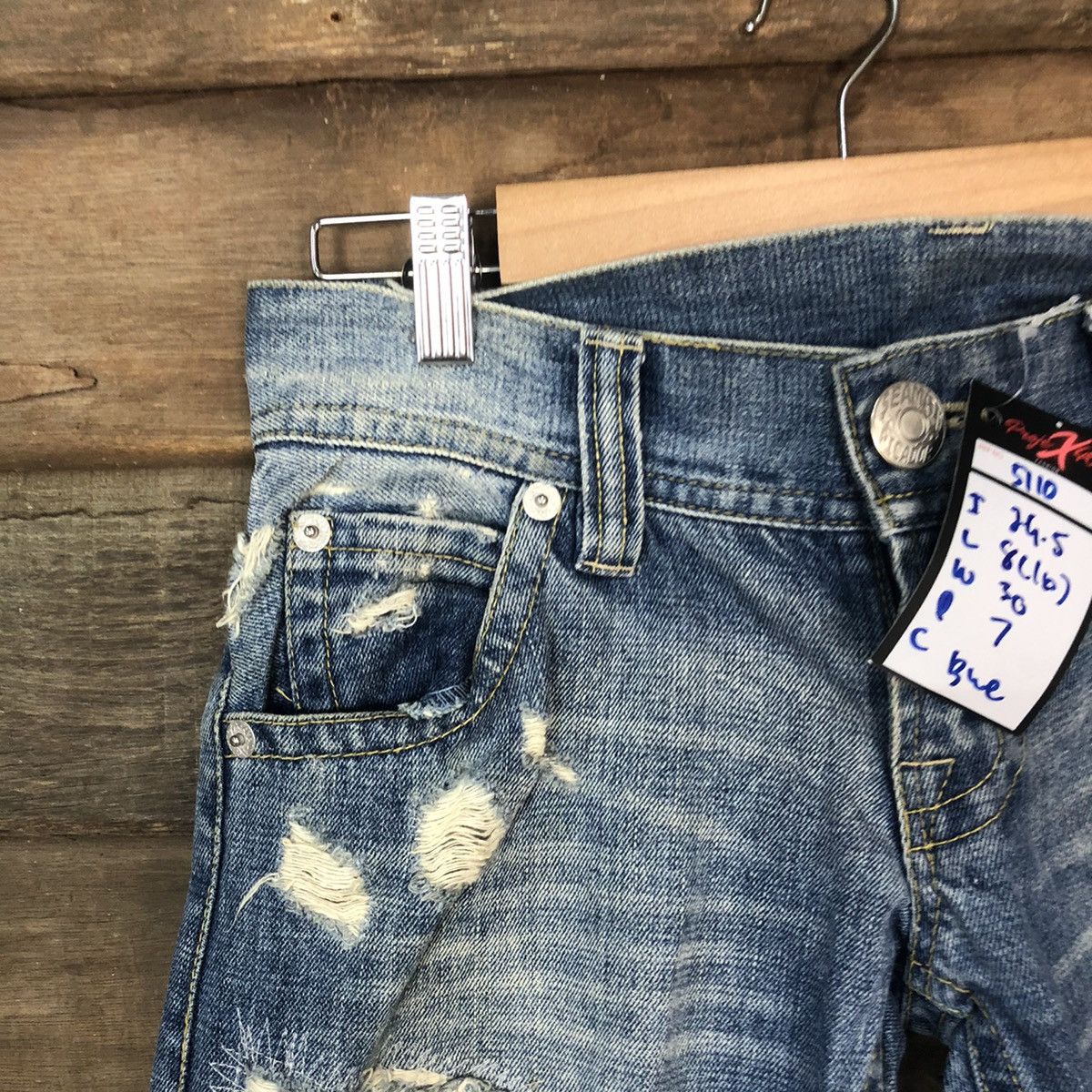 Hypebeast DL Hpim Pink vintage ripped Distressed Denim Pants #5110 Size 30" / US 8 / IT 44 - 4 Thumbnail