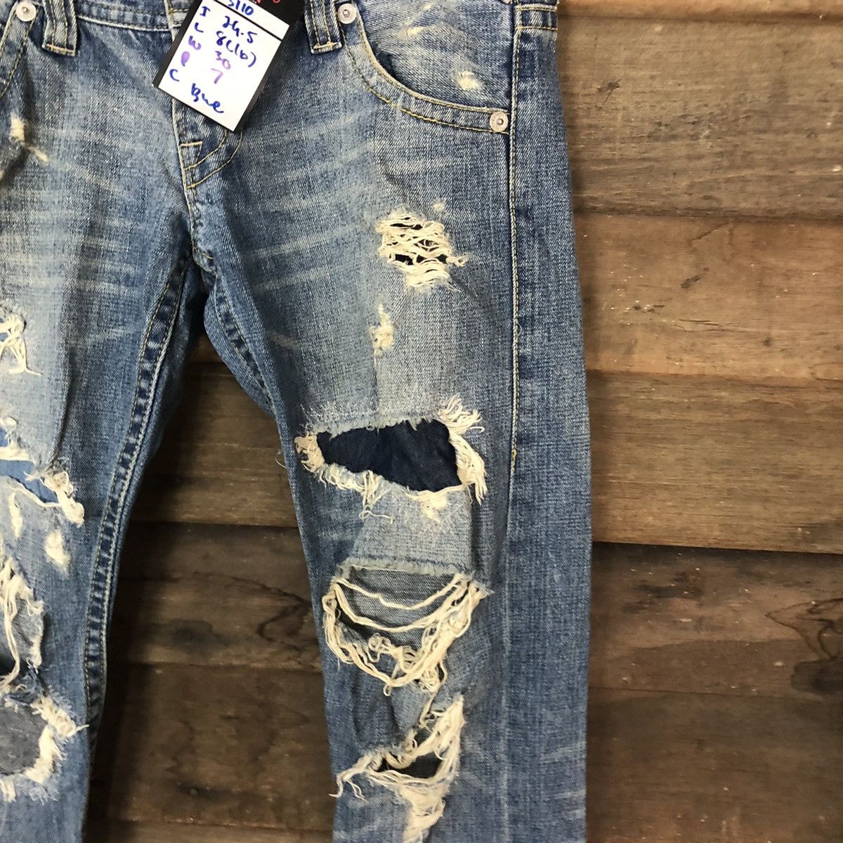 Hypebeast DL Hpim Pink vintage ripped Distressed Denim Pants #5110 Size 30" / US 8 / IT 44 - 7 Thumbnail