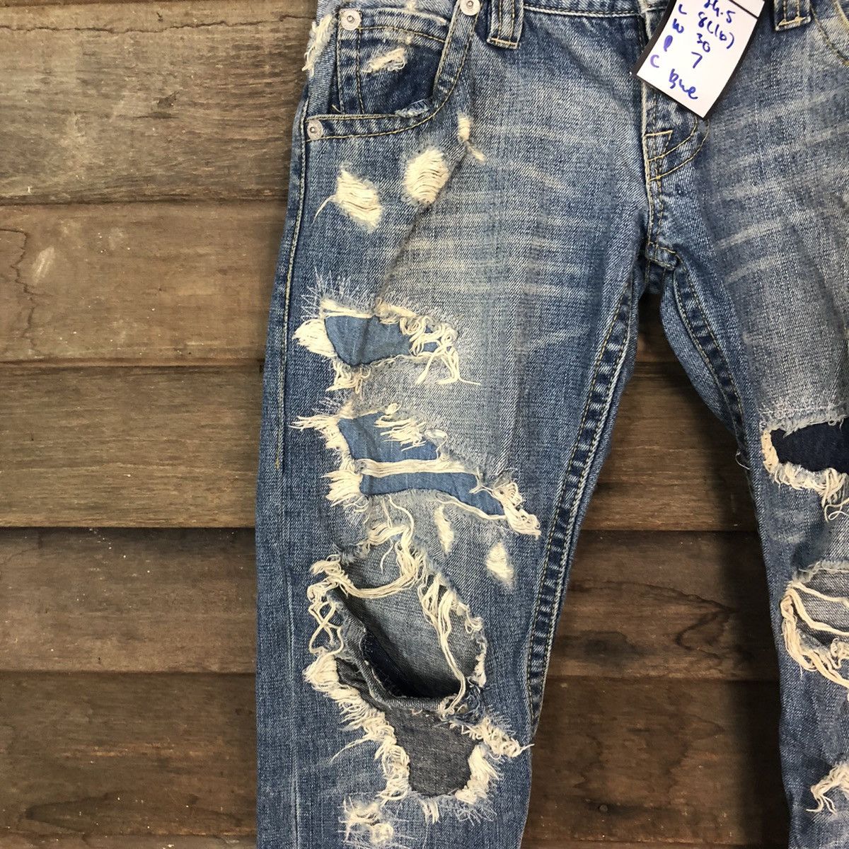 Hypebeast DL Hpim Pink vintage ripped Distressed Denim Pants #5110 Size 30" / US 8 / IT 44 - 6 Thumbnail