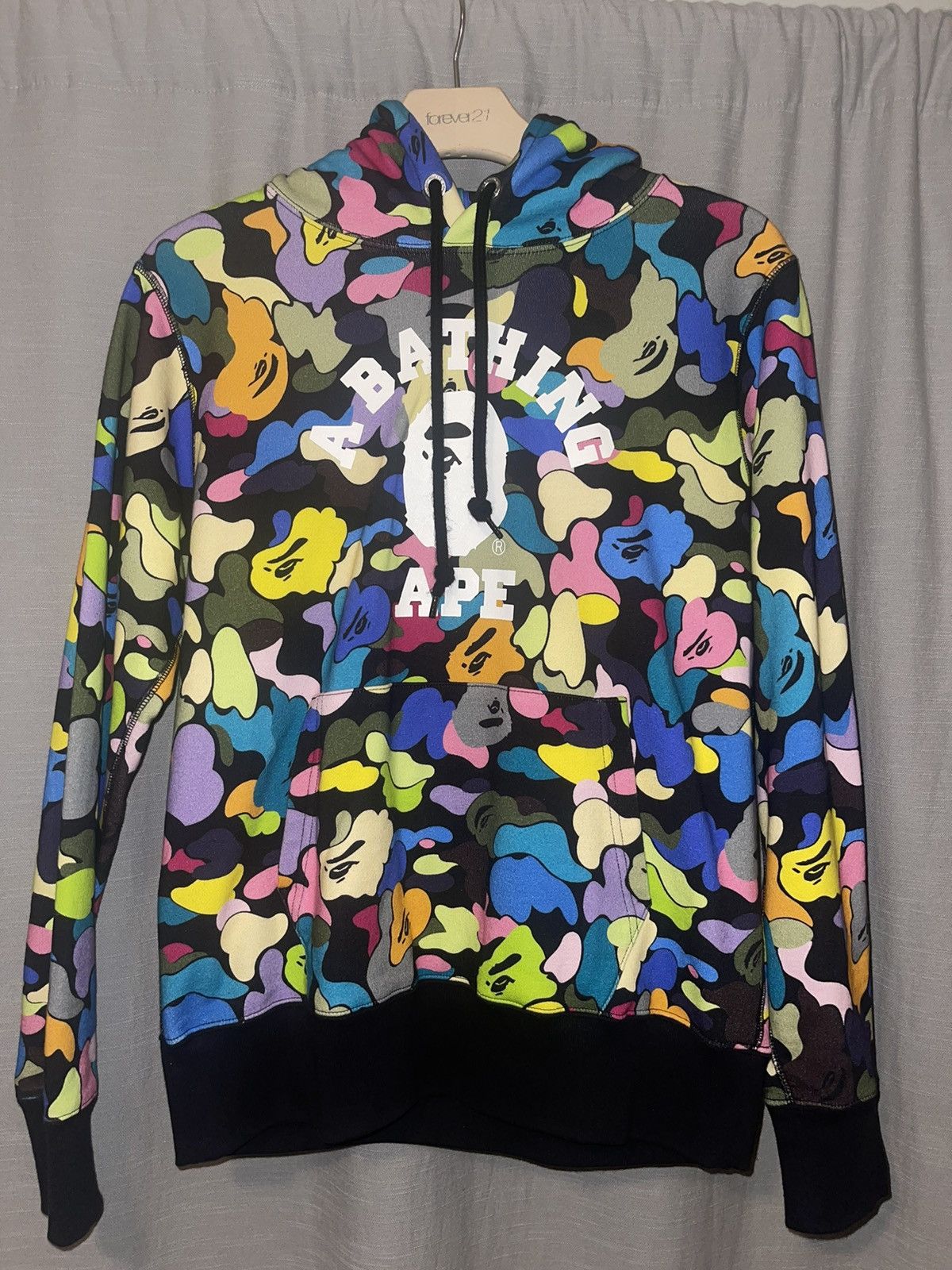 Bape Multi Camo College Pullover Hoodie | Grailed