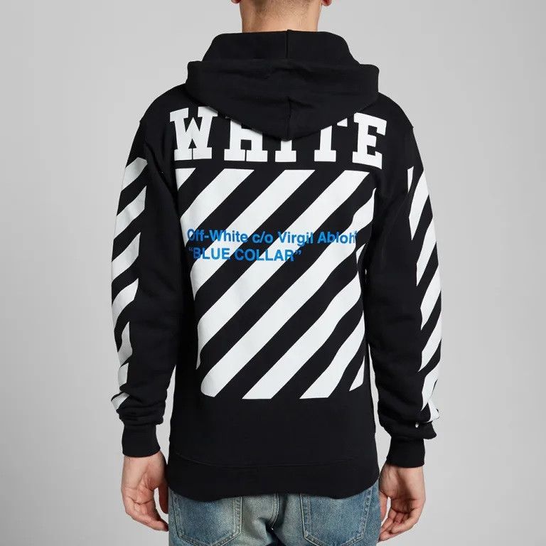 Off white blue 2025 collar hoodie black