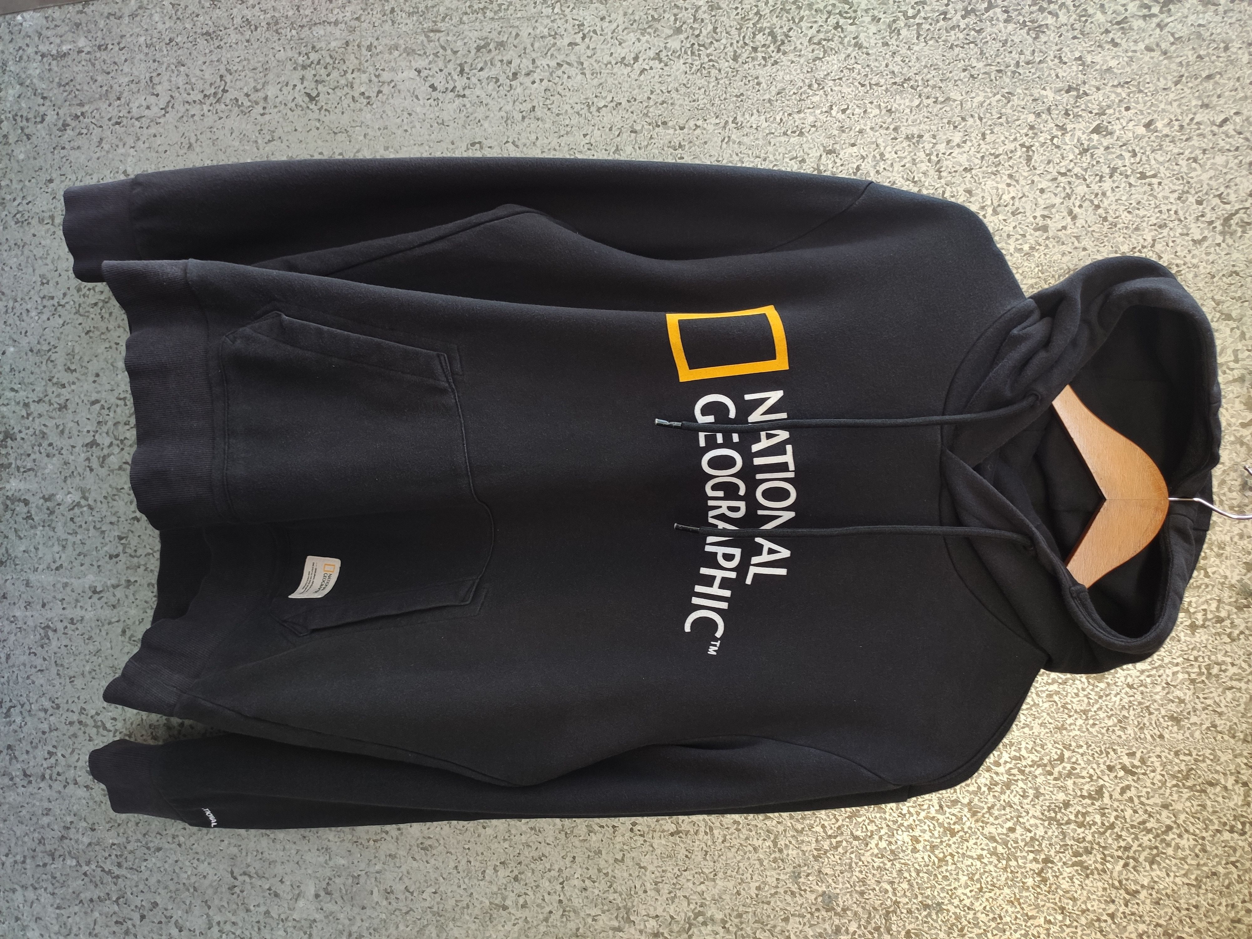 image of Vintage National Geographic Hoodies in Black, Men's (Size Large)