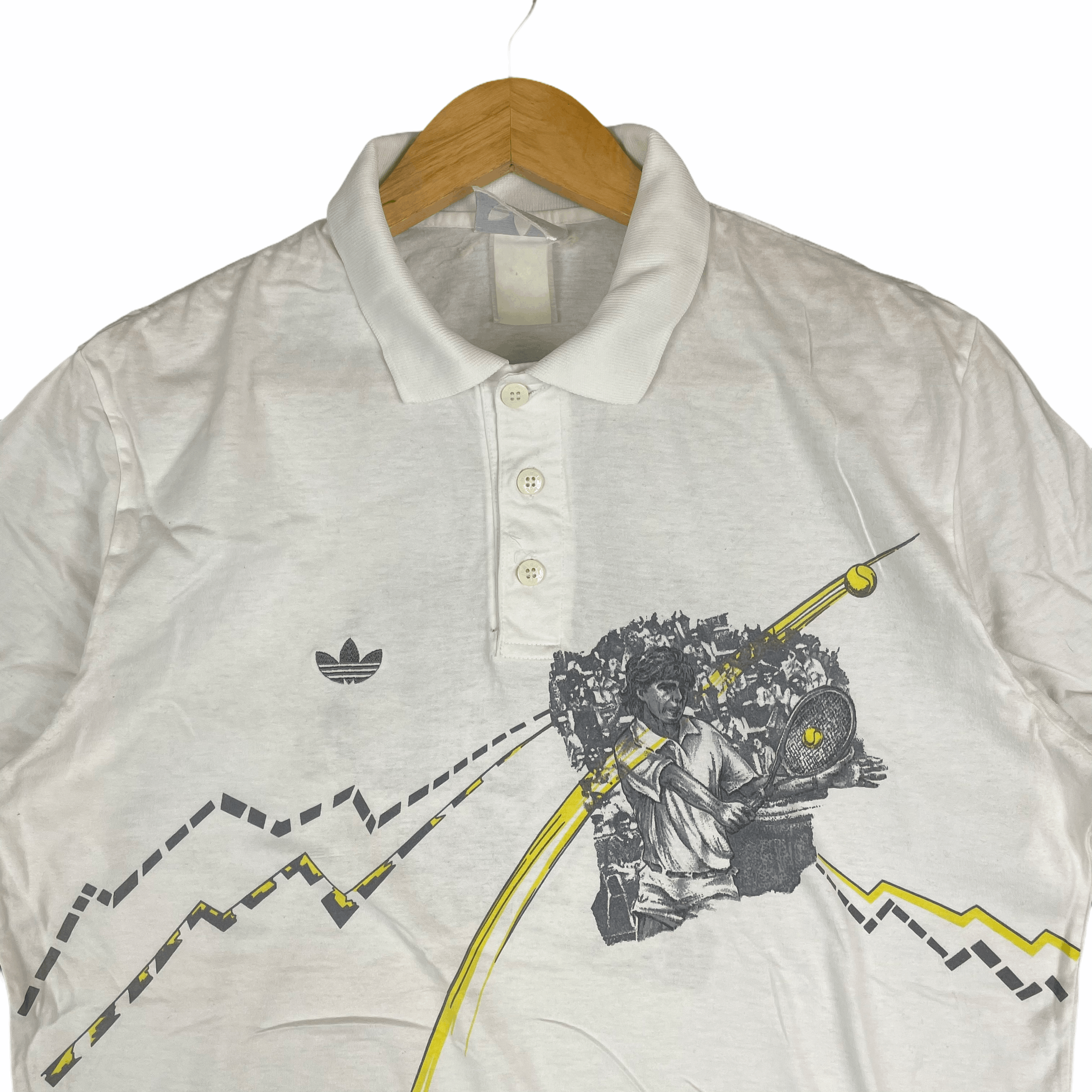 Adidas Vintage 80s ADIDAS VENTEX TENNIS Stefan Edberg Polo Shirt Size US M / EU 48-50 / 2 - 2 Thumbnail