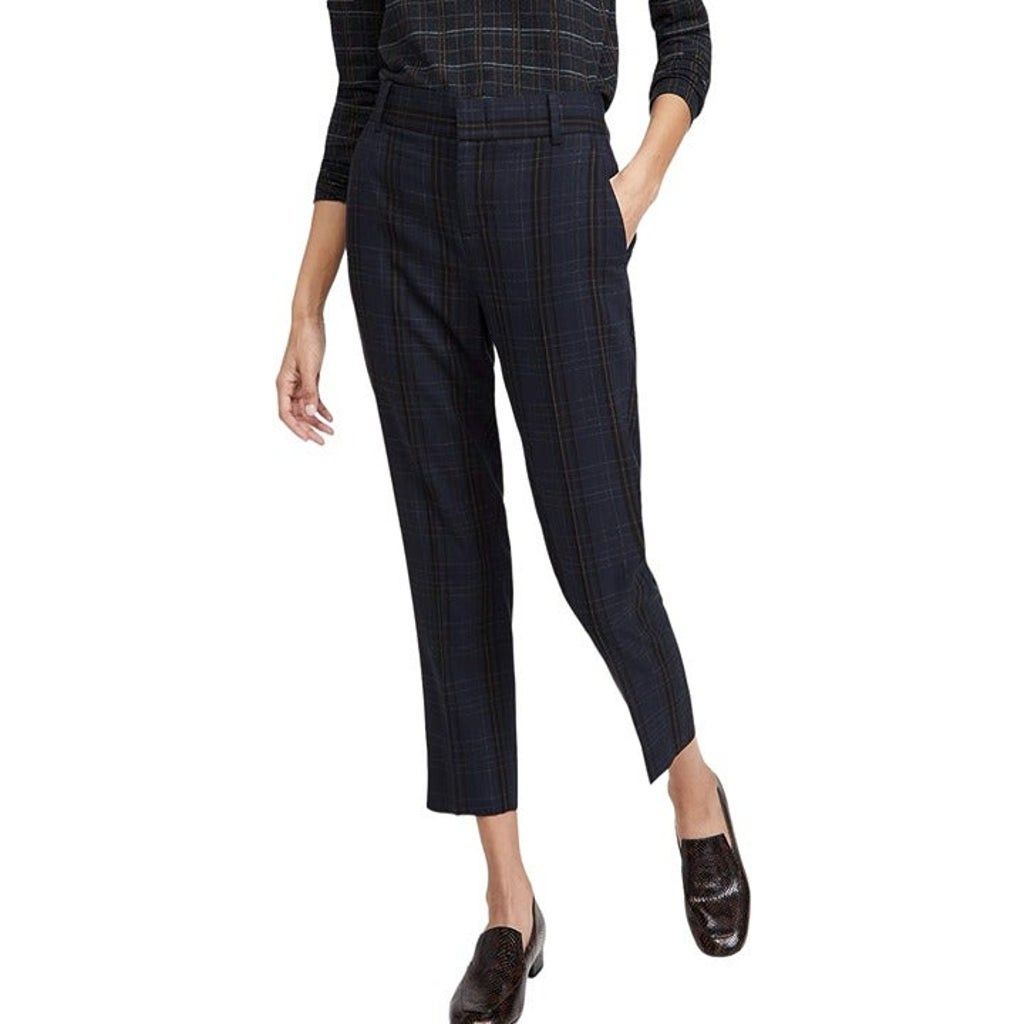 Vince Women's Soft Modern Plaid Tapered Trouser Pants