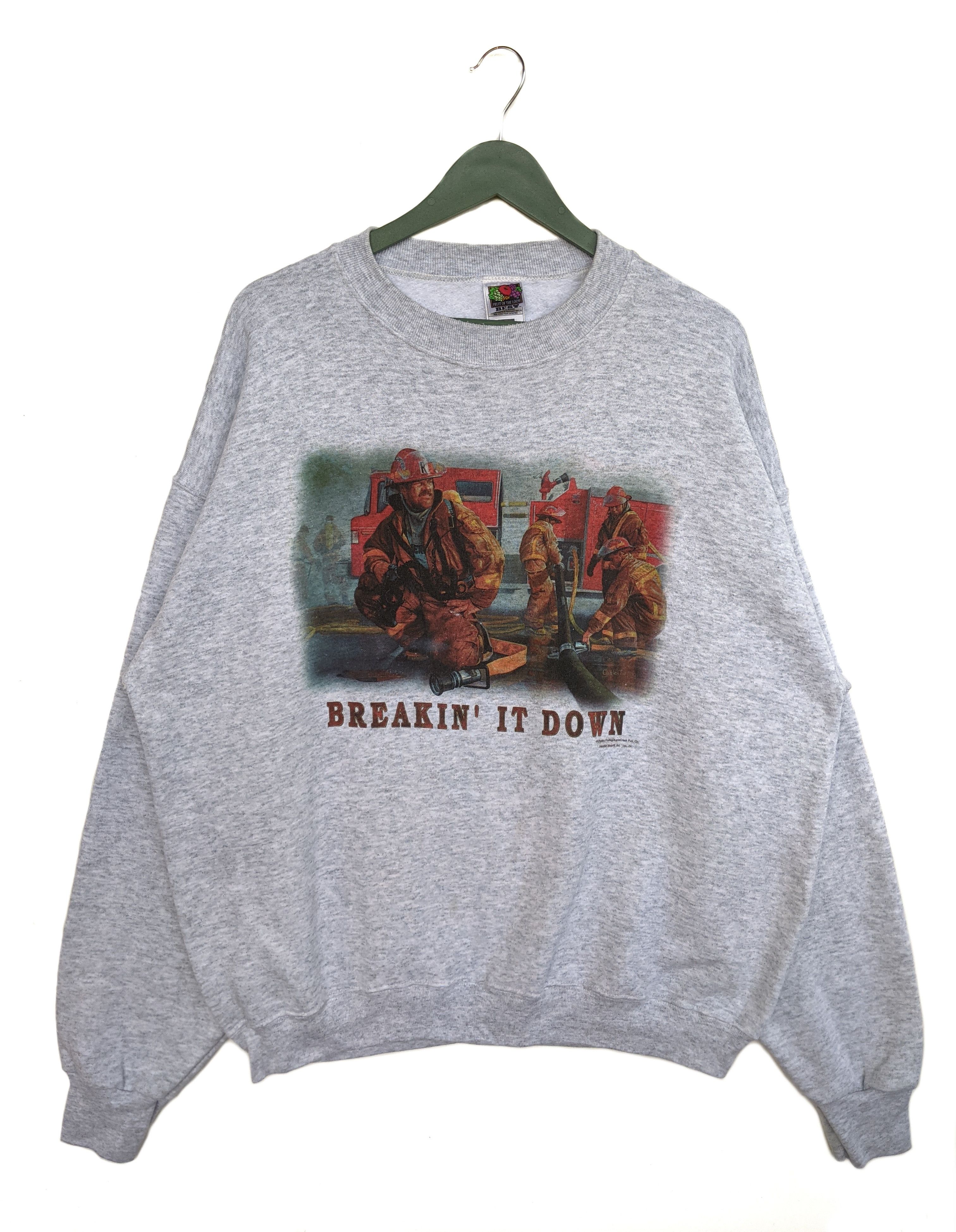 Fruit Of The Loom Vintage Fire Fighter Sweatshirt/Size XL Size US XL / EU 56 / 4 - 1 Thumbnail