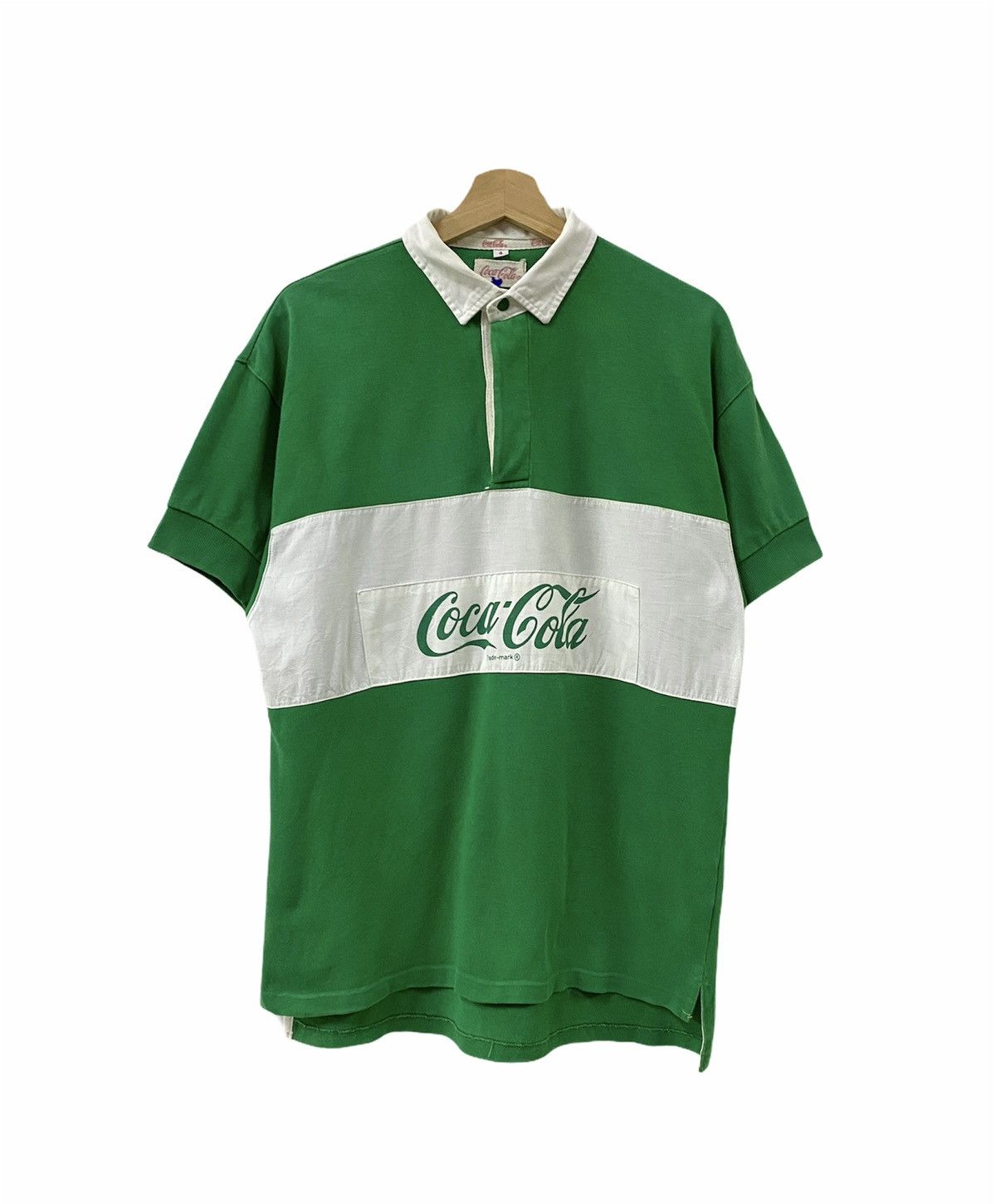 Coca Cola Vtg 80’s Coca-Cola Rugby Shirt Size US L / EU 52-54 / 3 - 1 Thumbnail