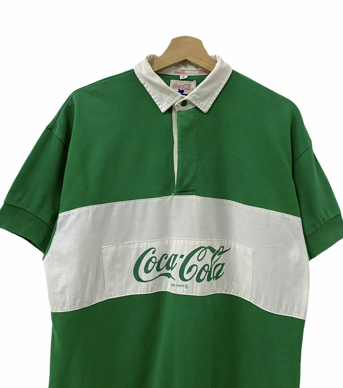 Coca Cola Vtg 80’s Coca-Cola Rugby Shirt Size US L / EU 52-54 / 3 - 3 Thumbnail