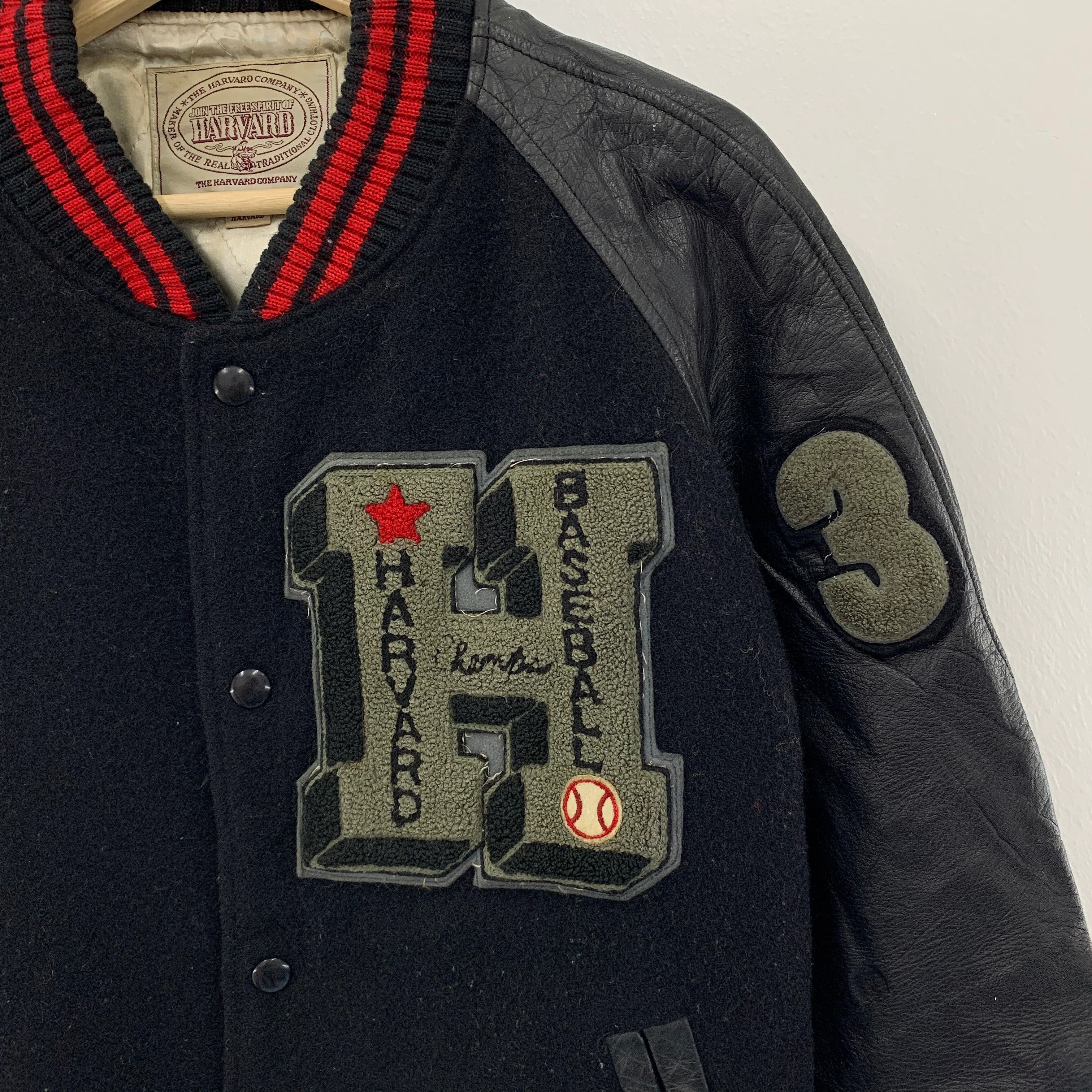 Vintage Vintage Harvard Baseball Varsity Jacket Size US L / EU 52-54 / 3 - 3 Thumbnail