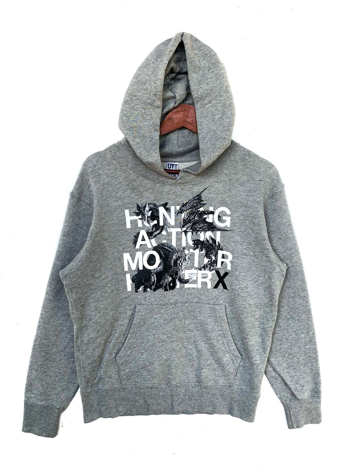 image of Movie x Uniqlo Monster Hunter X Hoodie/size M/grey Colour, Men's (Size Medium)