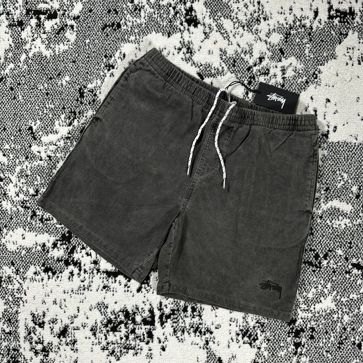 image of Stussy Cord Shorts Charcoal Wash 36, Men's