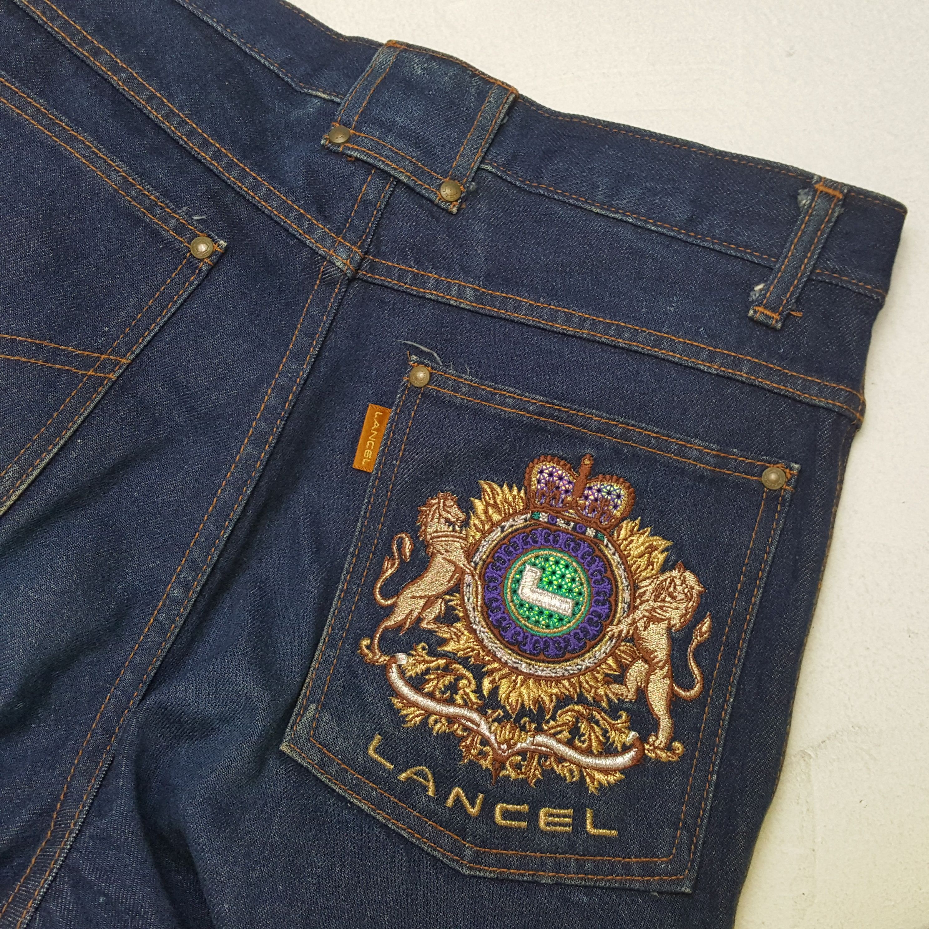 Lancel × Vintage LANCEL Luxury Brand Streetwear Style Logo Design Jeans Size US 29 - 14 Thumbnail