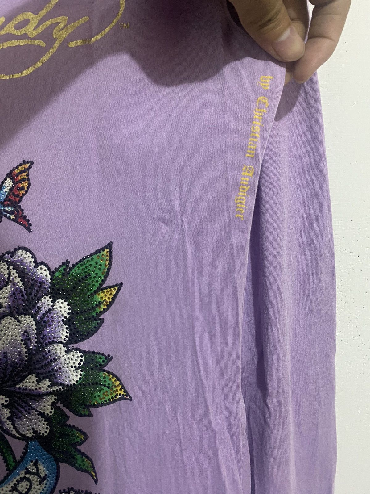 Christian Audigier 🖤BLACKFRIDAY🖤Ed Hardy Flower Longsleeve Mesh Shirt Size M / US 6-8 / IT 42-44 - 4 Thumbnail
