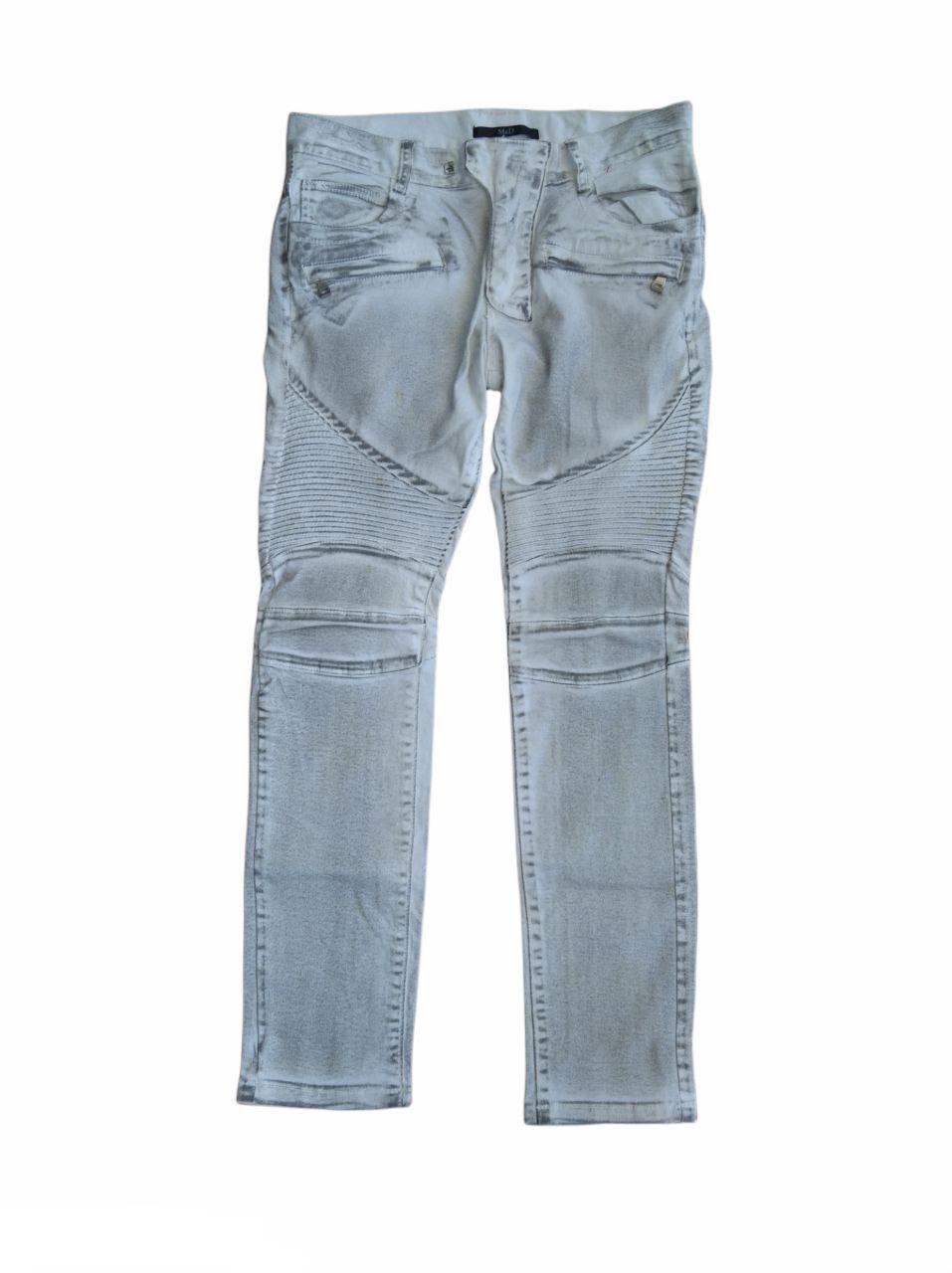 image of Avant Garde x Hysteric Glamour 2000S Japan Mad Dusty Biker Skinny Jeans Pant in White (Size 32)