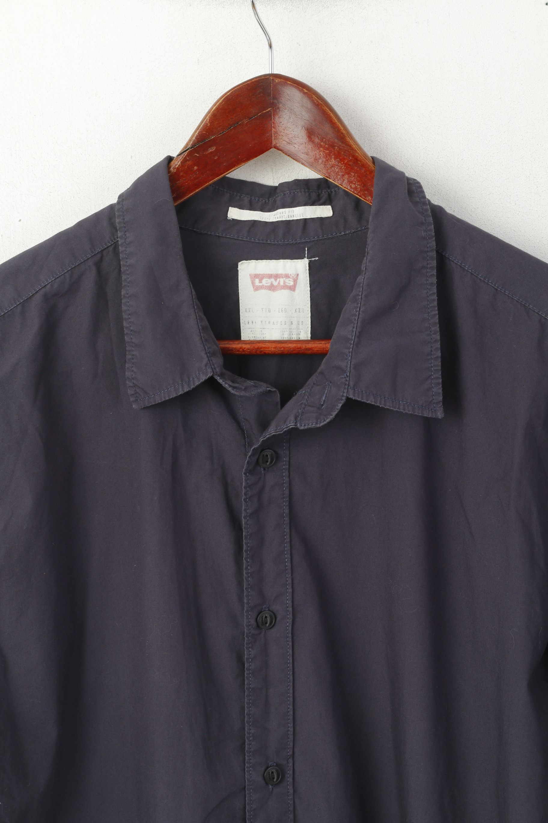 Levi's Levi's Men XXL Casual Shirt Navy Cotton Top 0333 Size US XXL / EU 58 / 5 - 2 Thumbnail
