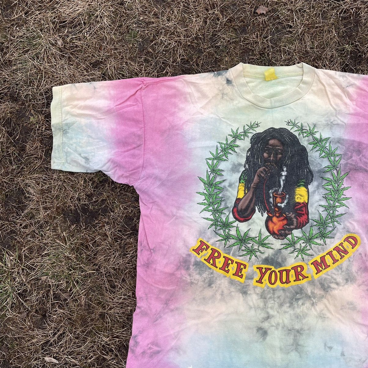Vintage Vintage 90s Sun Faded Graphic Tee Rasta Rave Aesthetic XL Size US XL / EU 56 / 4 - 3 Thumbnail